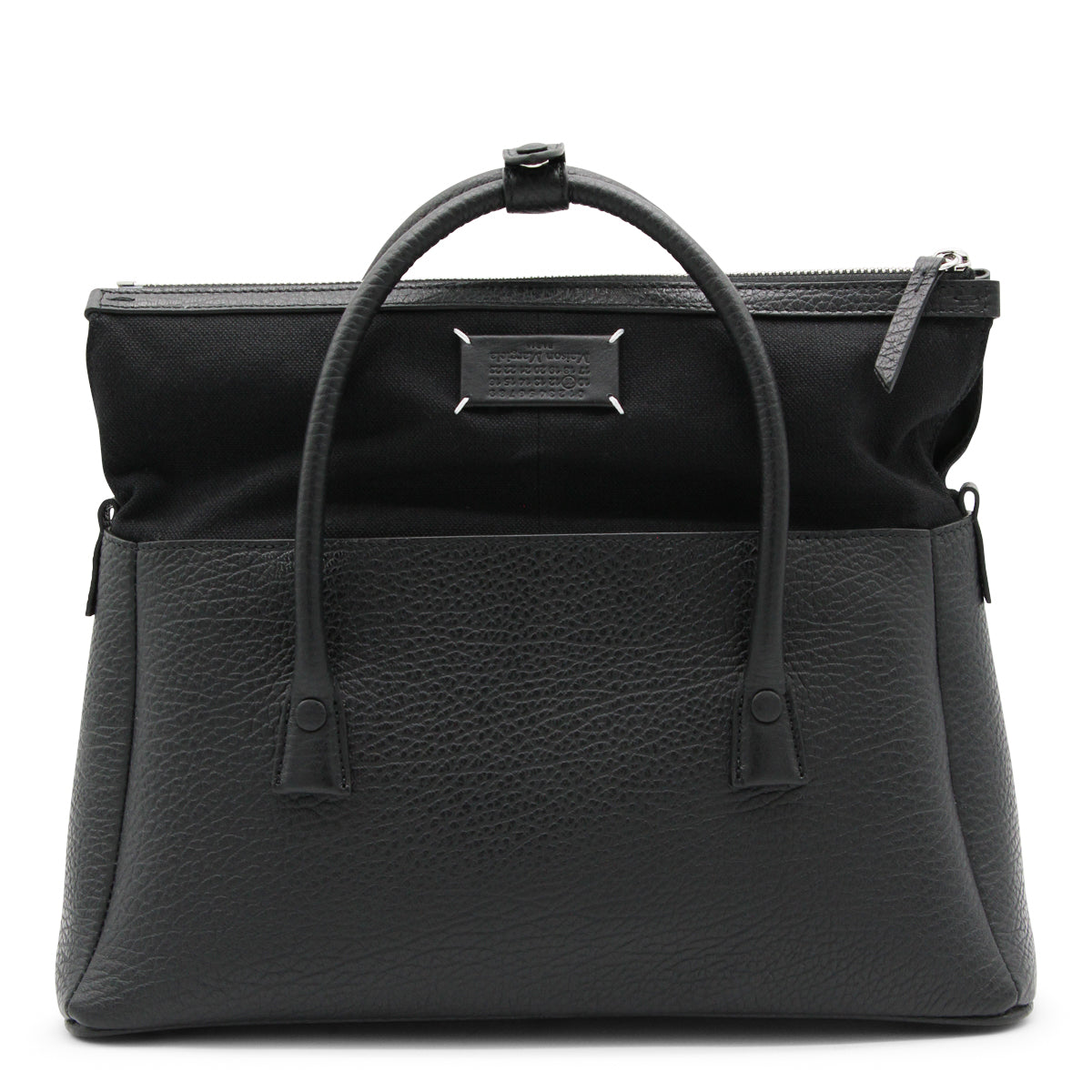 Black Leather Top Handle Bag
