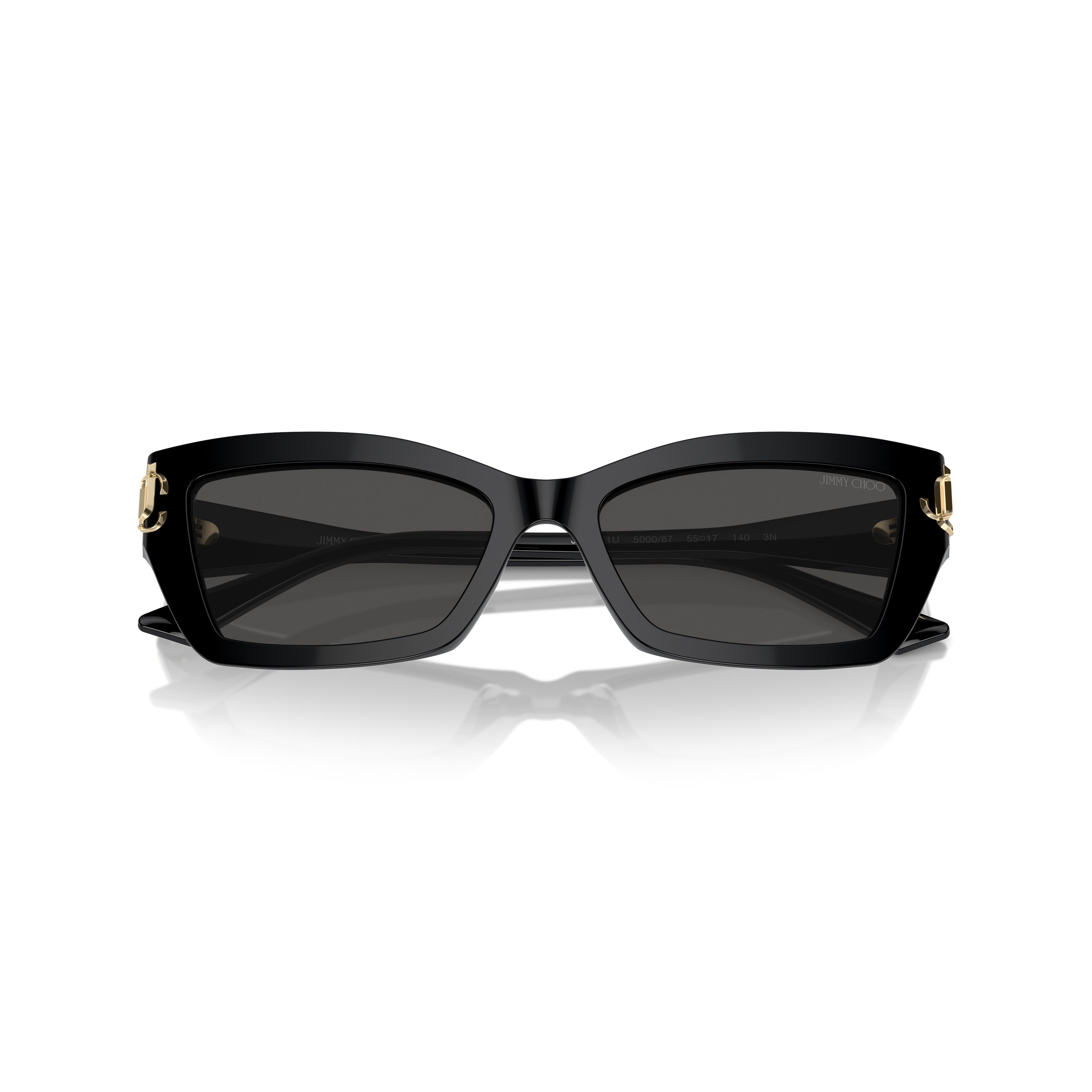0jc5011u Rectangular Black Acetate Sunglasses