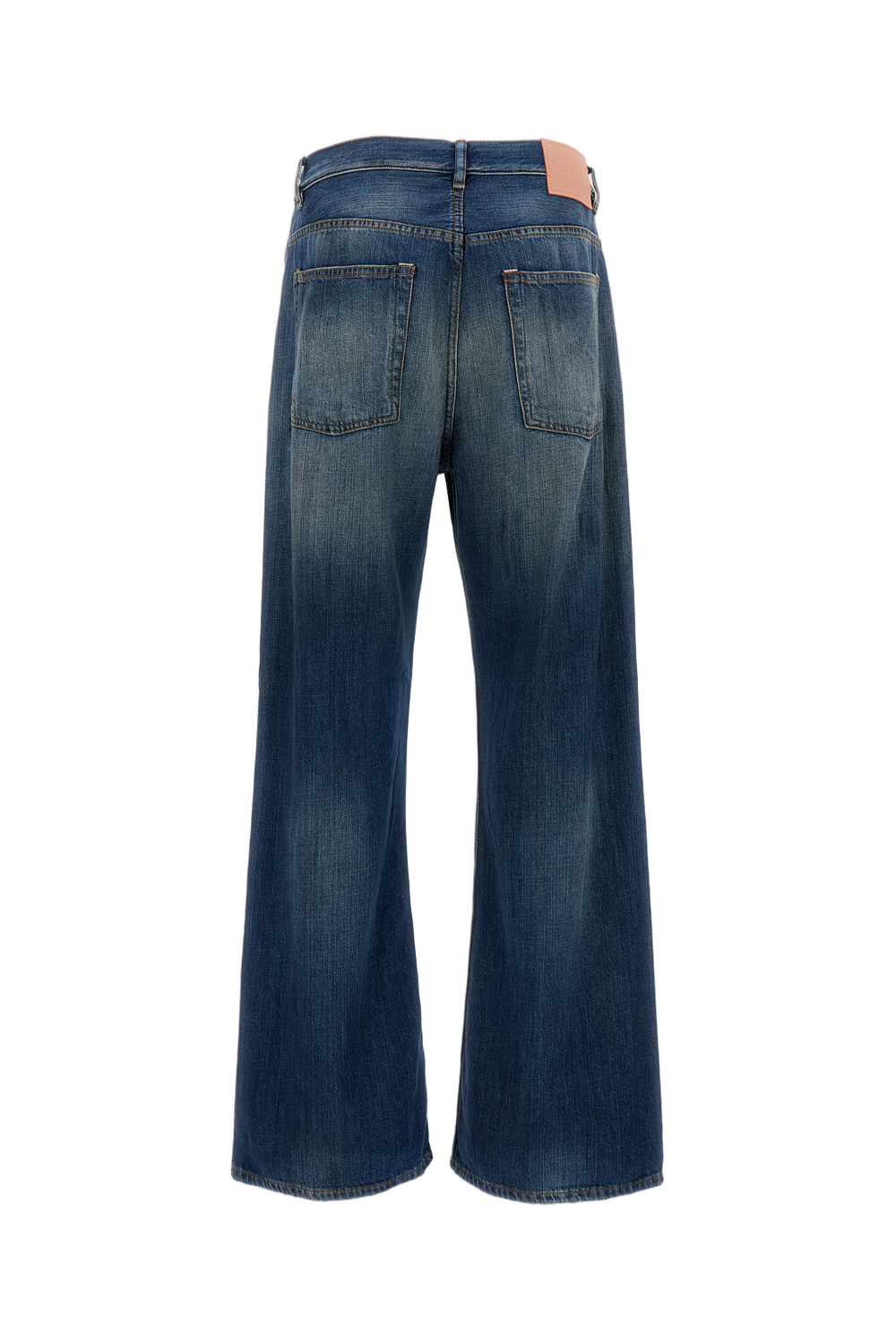 Straight-Leg Blue Denim Jeans With Classic Five-Pocket Design