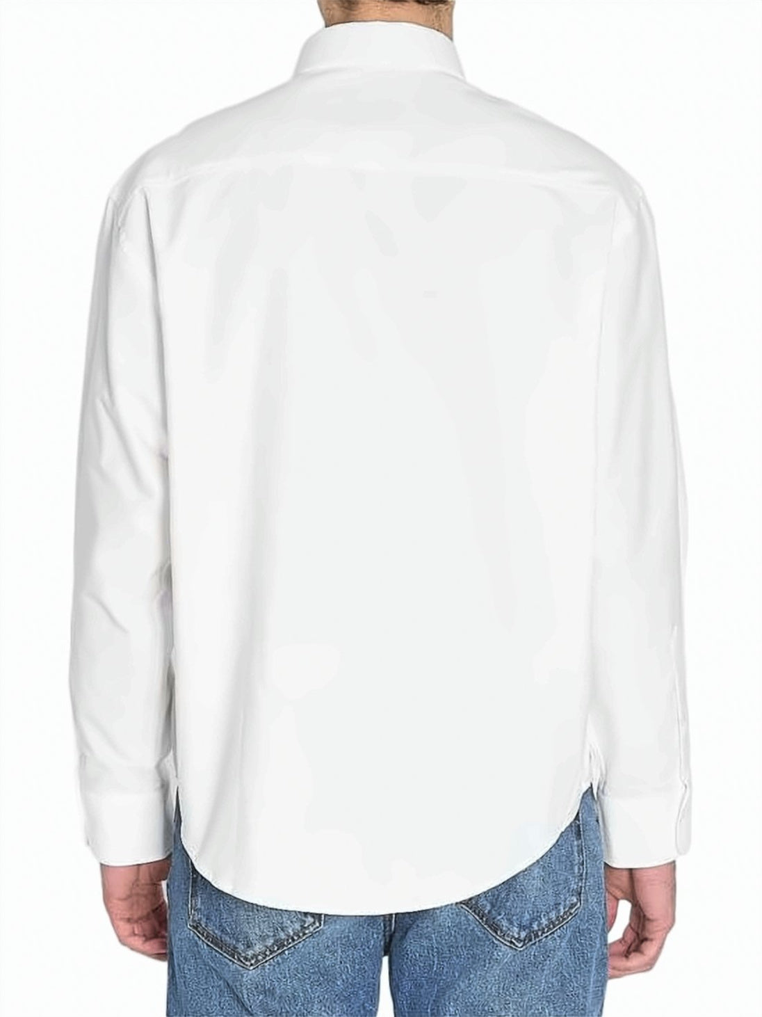 Classic Long-Sleeve Button-Down Shirt with Embroidered Logo
