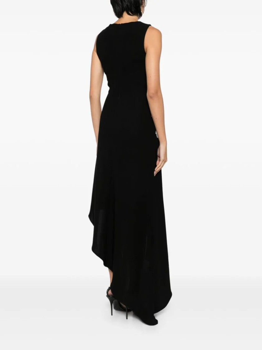 Crepe, High-Low Dress With Matching Embroidery