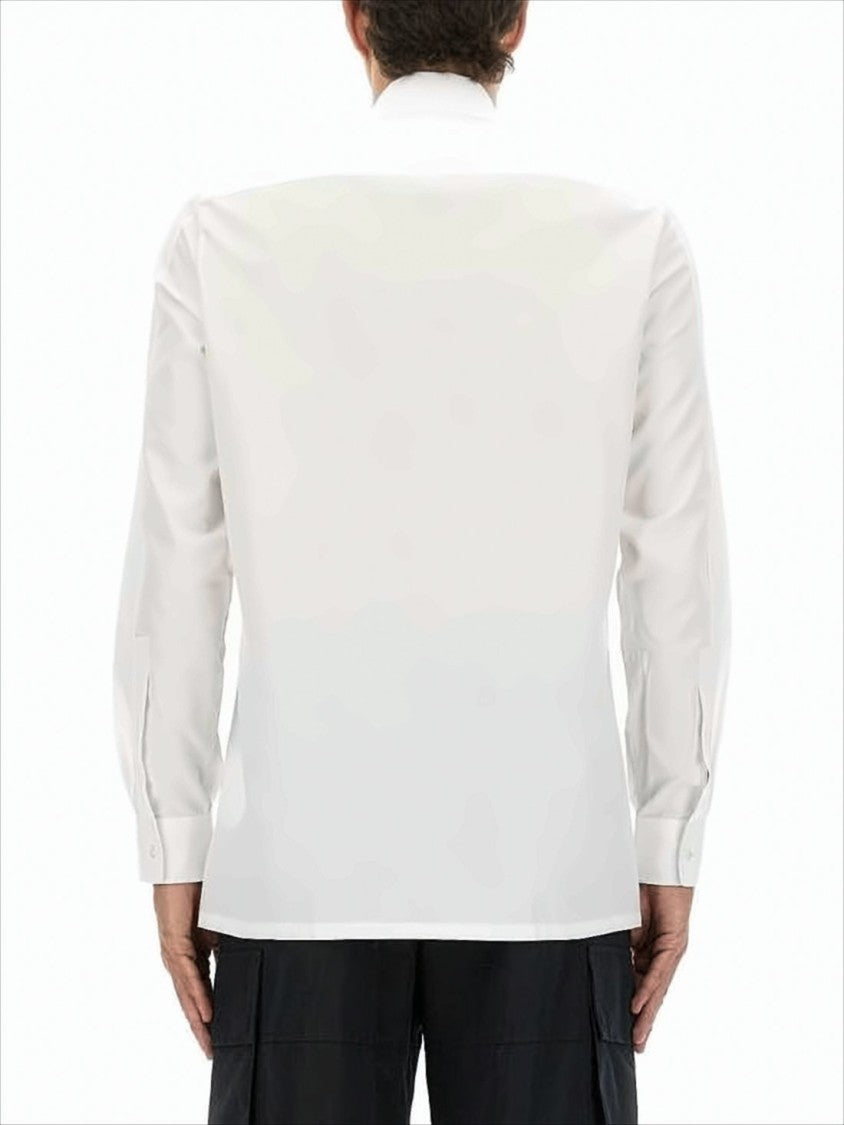 Long-Sleeve Button-Down Shirt with Subtle Logo Detail