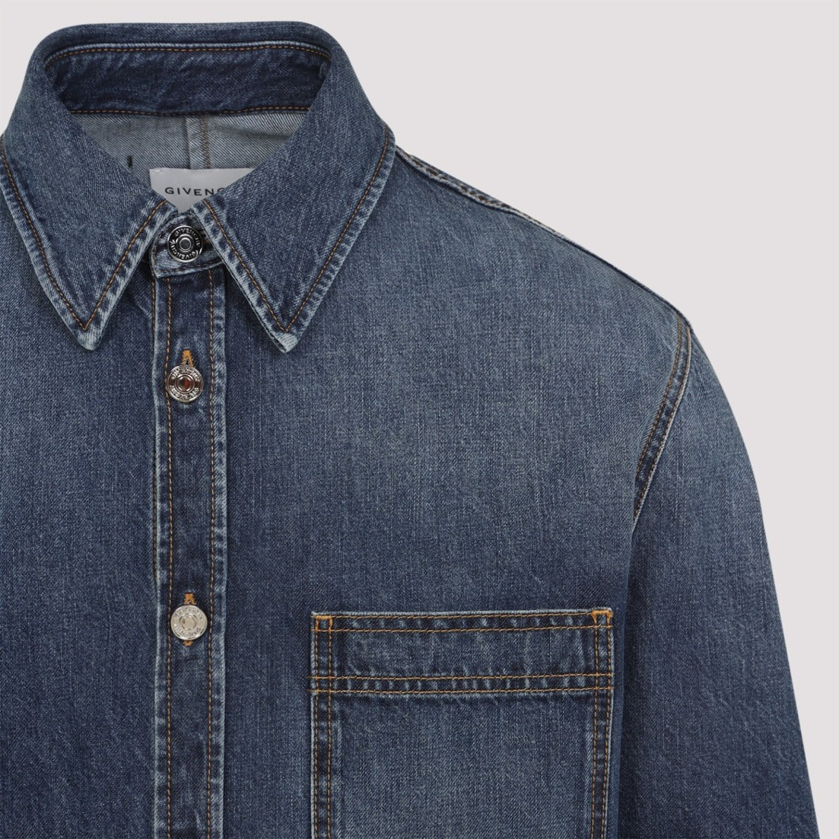 Classic Denim Shirt With Button-Up Front