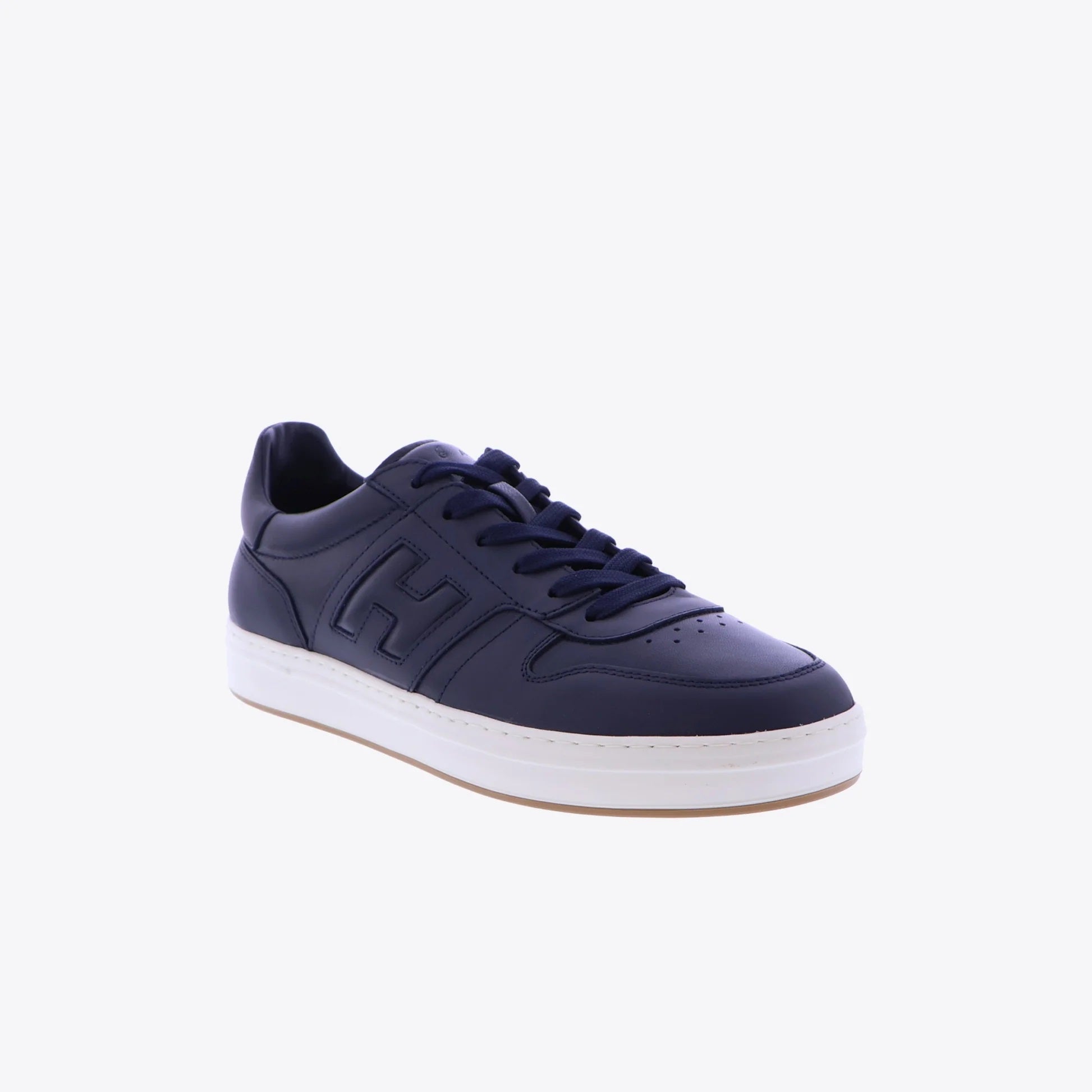Contemporary Blue Sneakers With Embossed 'H' Detail