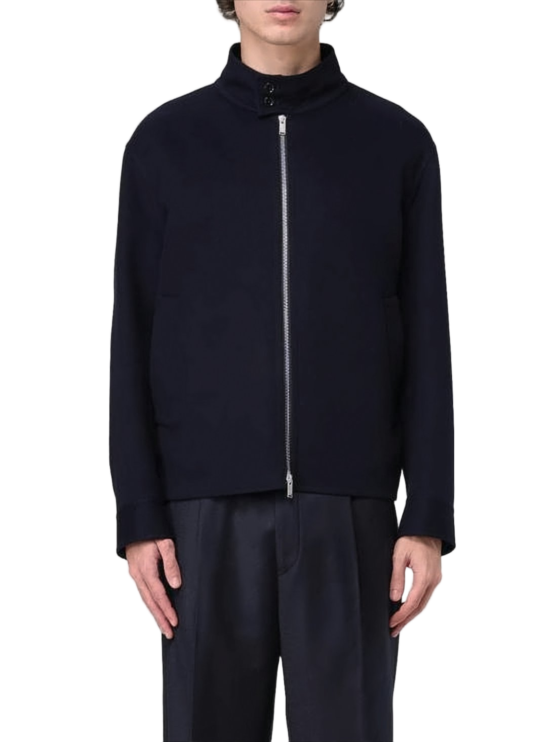 High Collar Black Wool Jacket