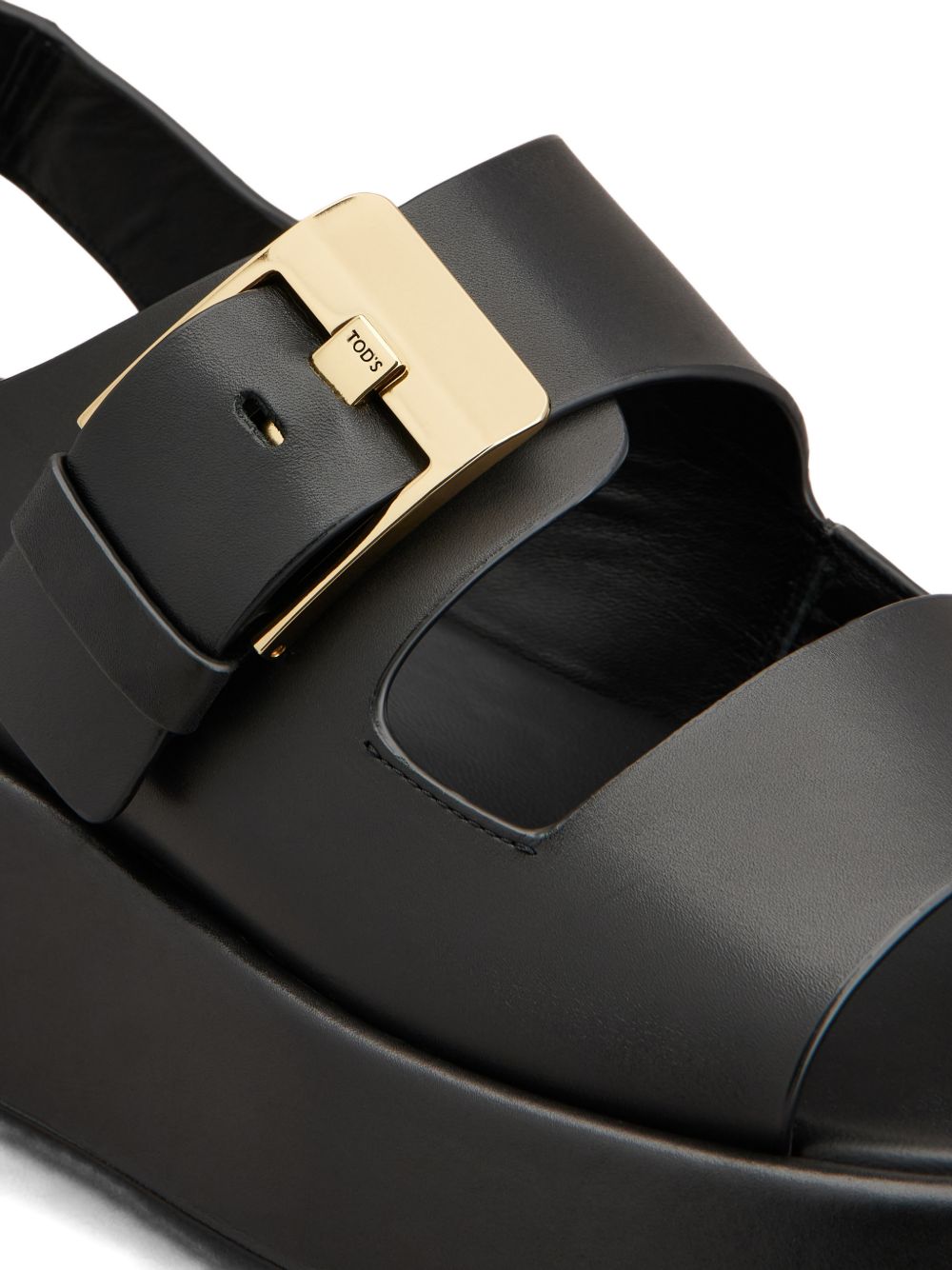 Platform Sandals with Gold-Tone Buckle Fastening