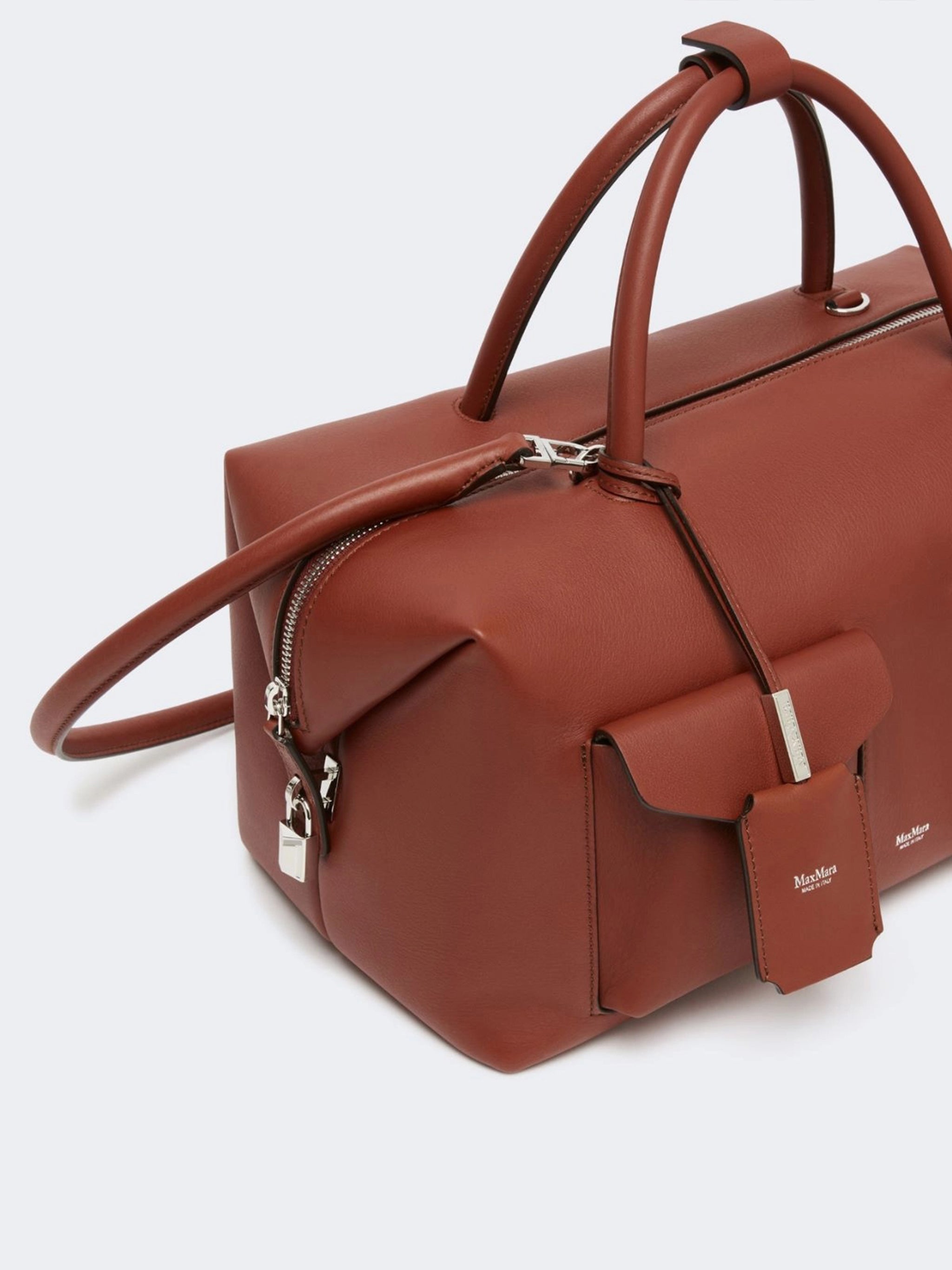 Brown Mxaholdallcargo Structured Leather Holdall Bag