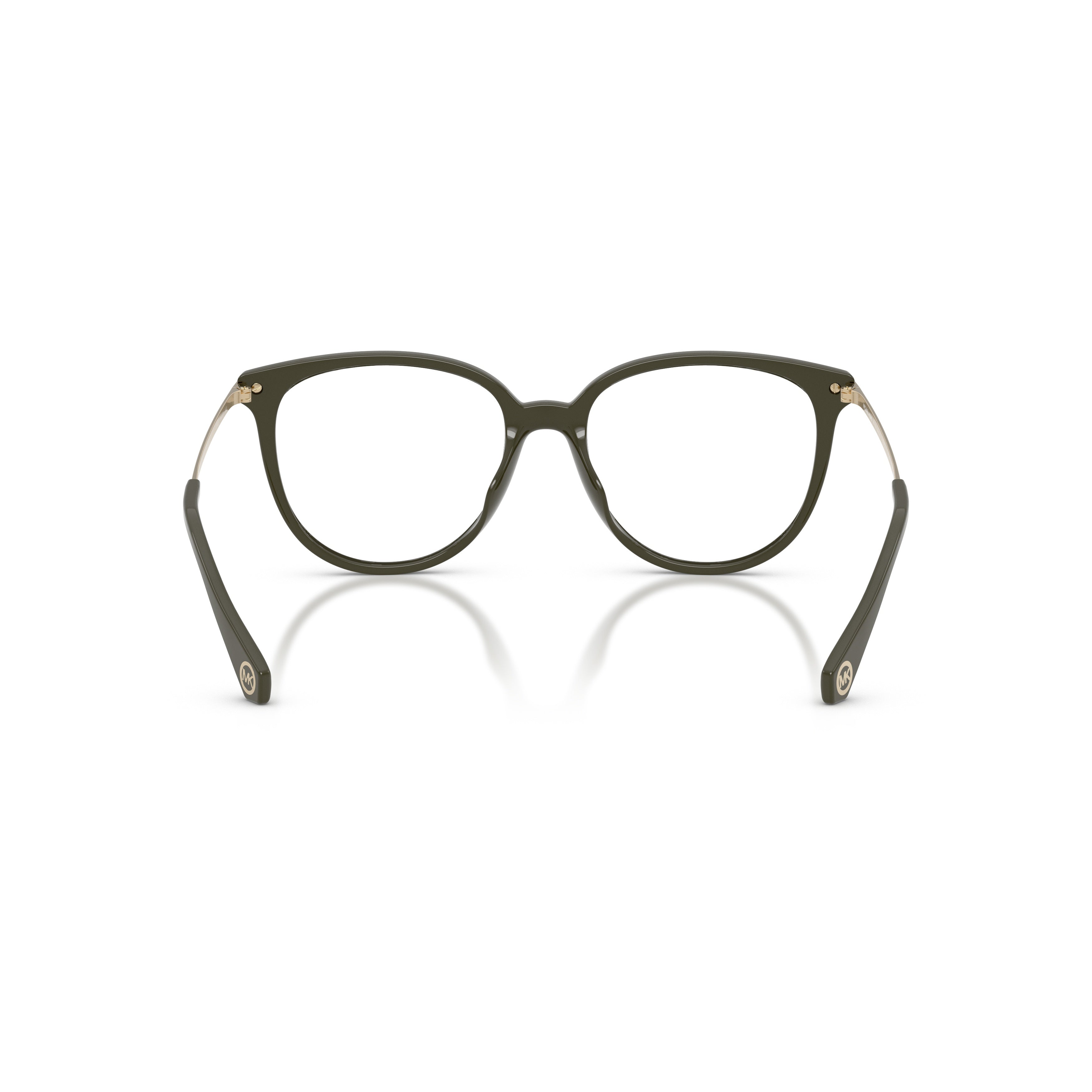 0mk4106u Rounded Cat-Eye Eyeglasses in Muted Olive Green