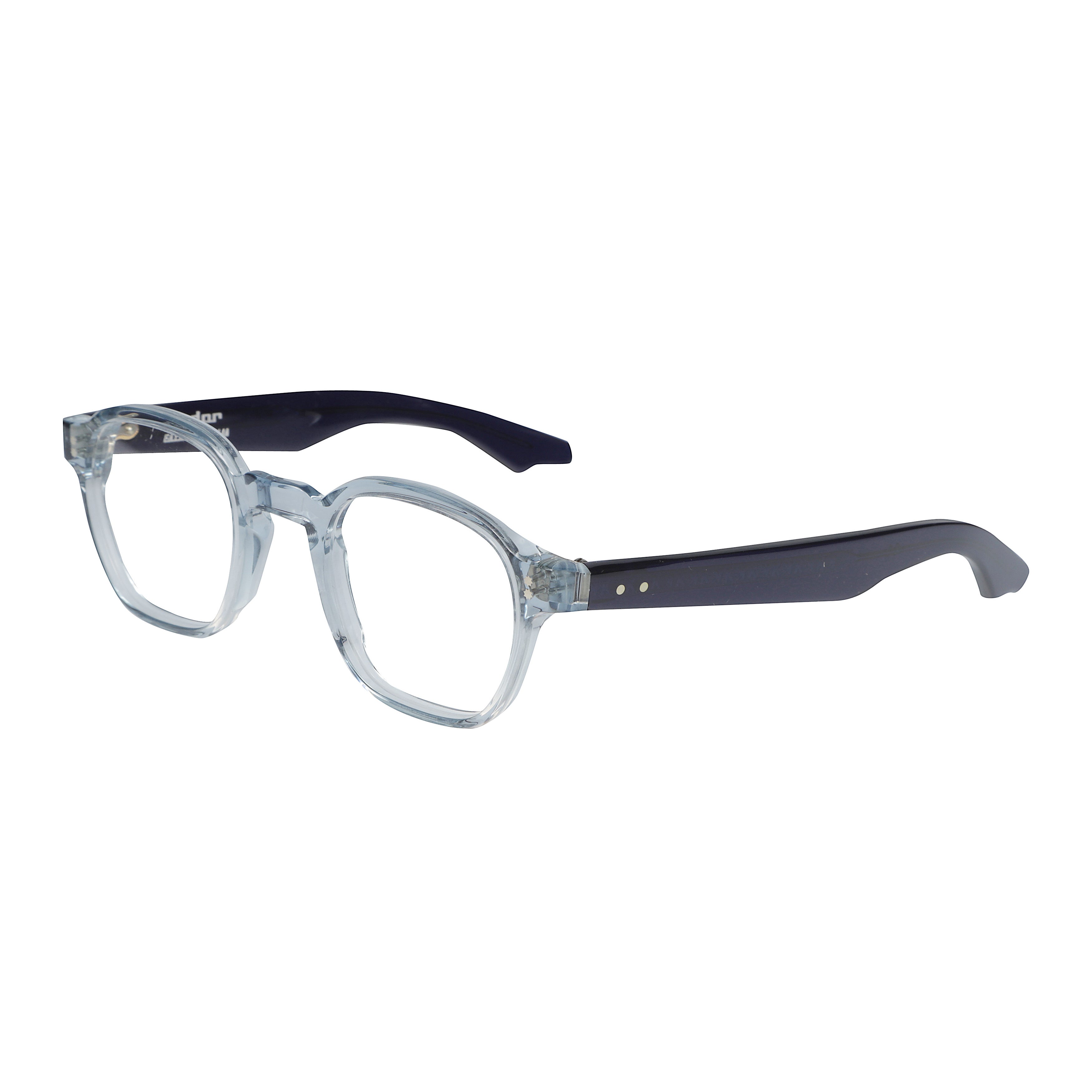 K-Master Transparent Light Blue Sunglasses with Dark Blue Temples