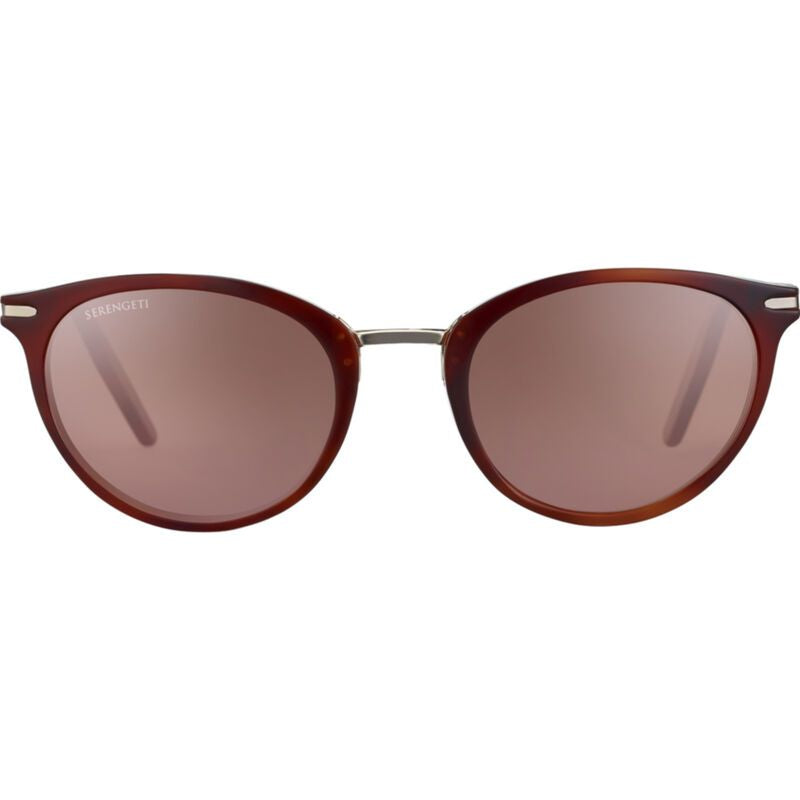 Elyna Rounded Tortoiseshell Frame Sunglasses with Metallic Accents