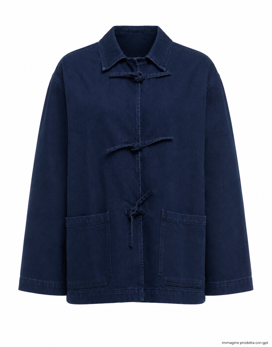 Structured Denim Jacket with Classic French Collar