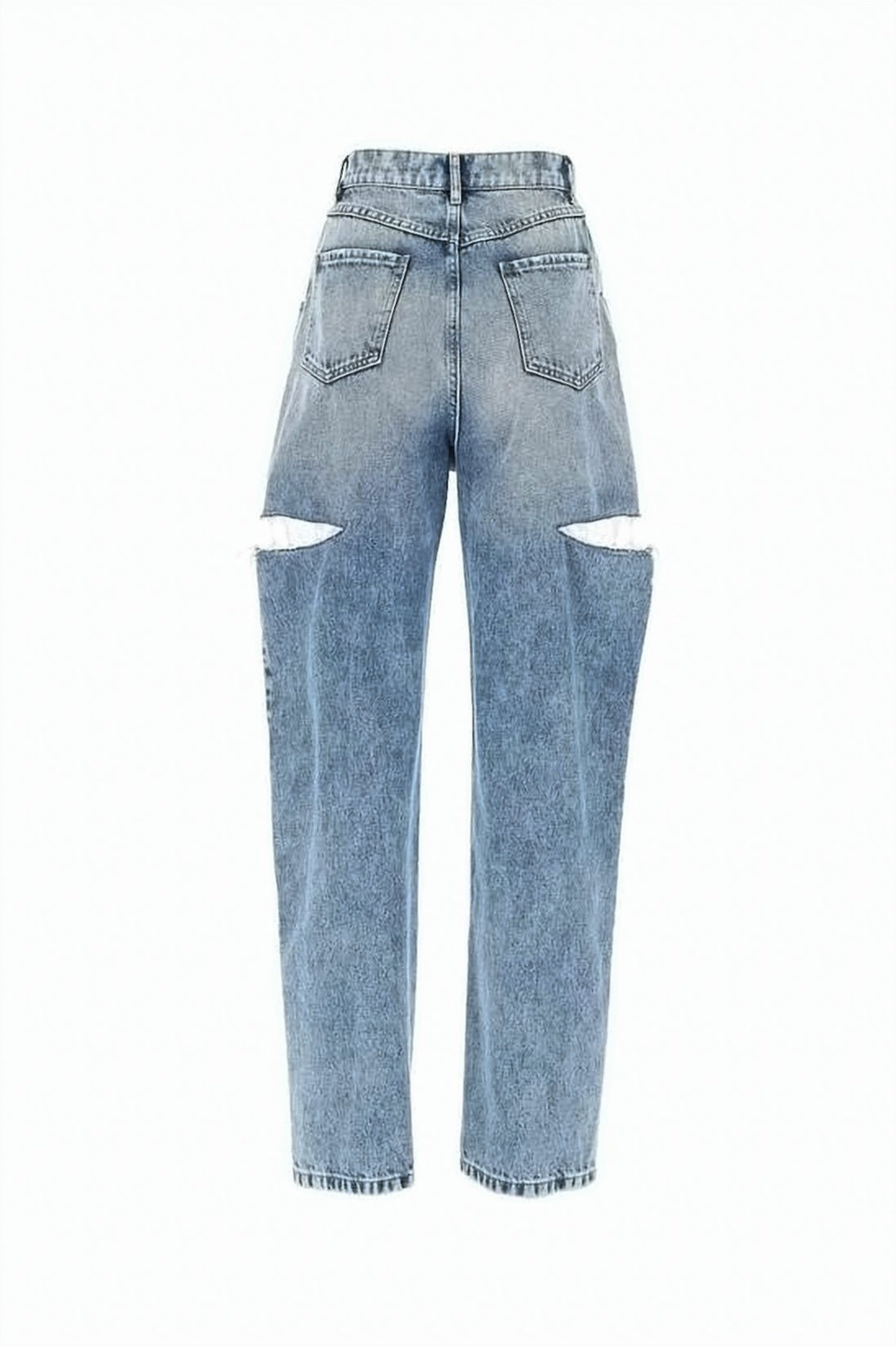 Light Blue Denim Jeans with Distinctive Slash Cut-outs