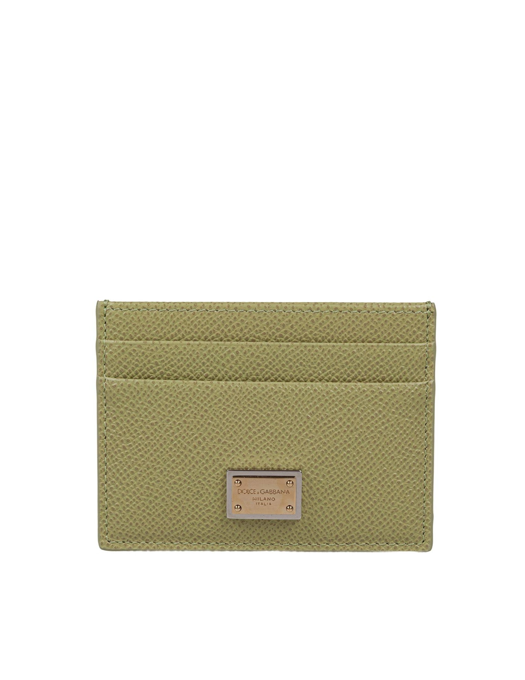 Sage Green Leather Credit Card Holder