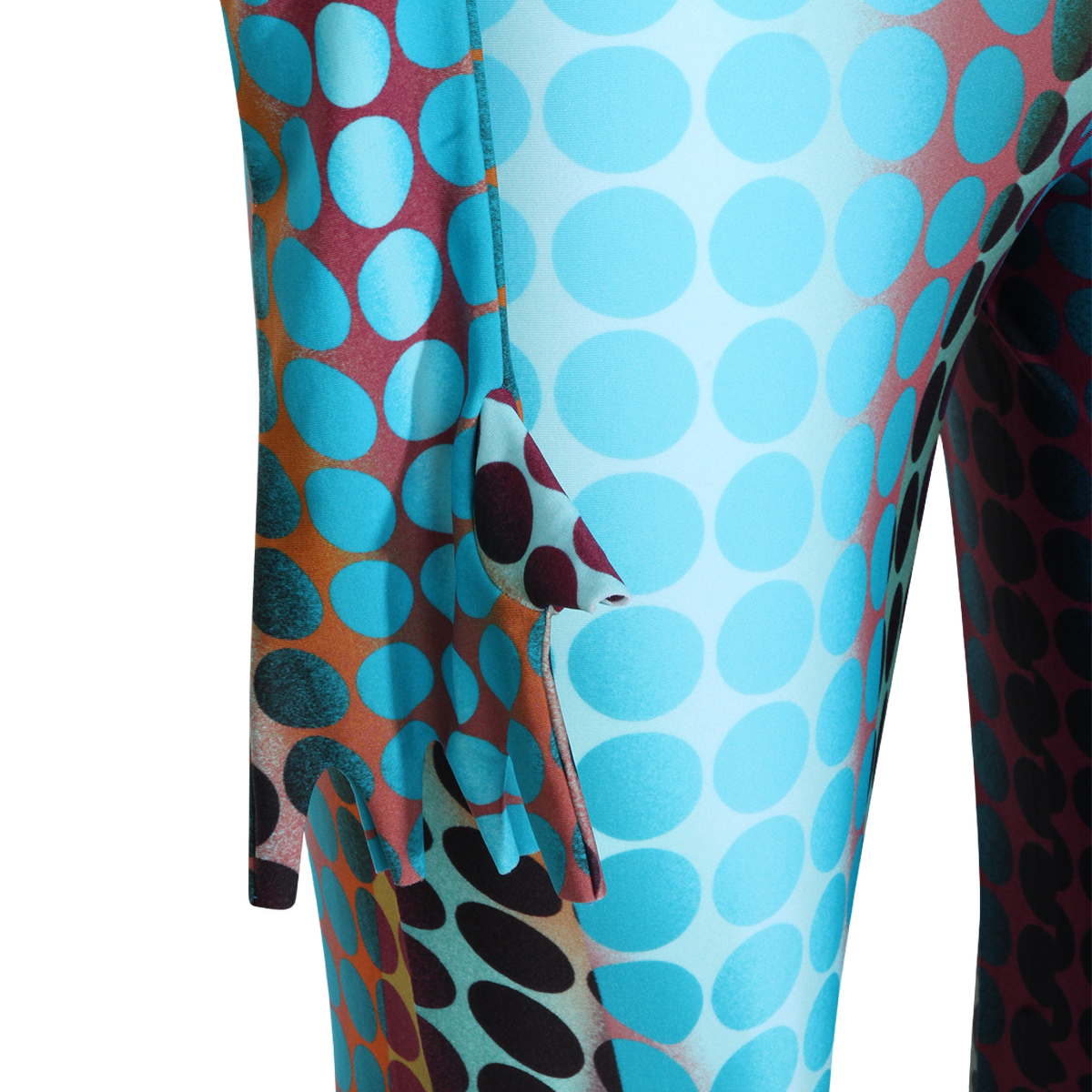 Form-Fitting Jumpsuit with Polka Dot Pattern