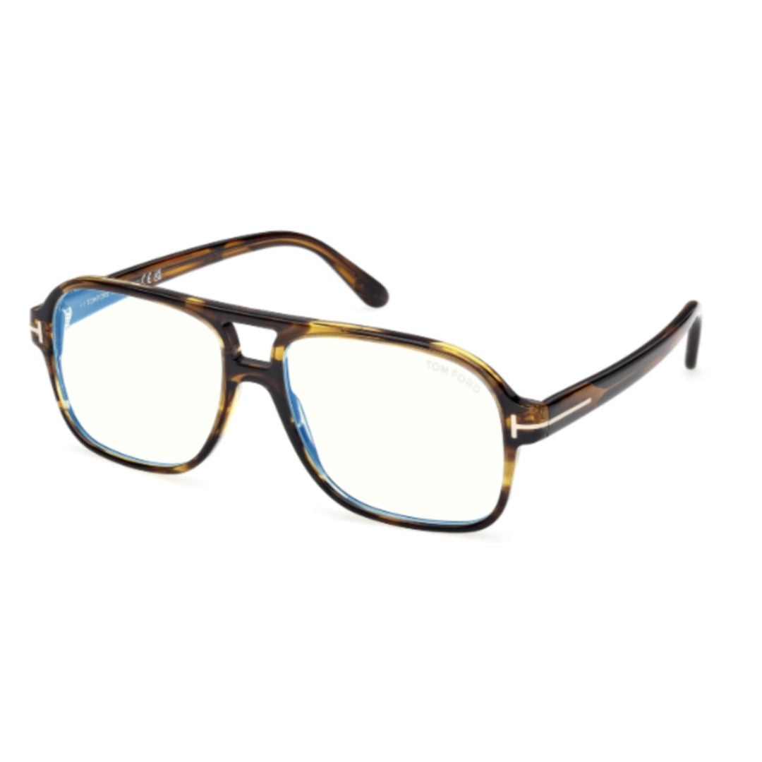 Ft6058-B Rectangular Tortoiseshell Acetate Eyeglasses