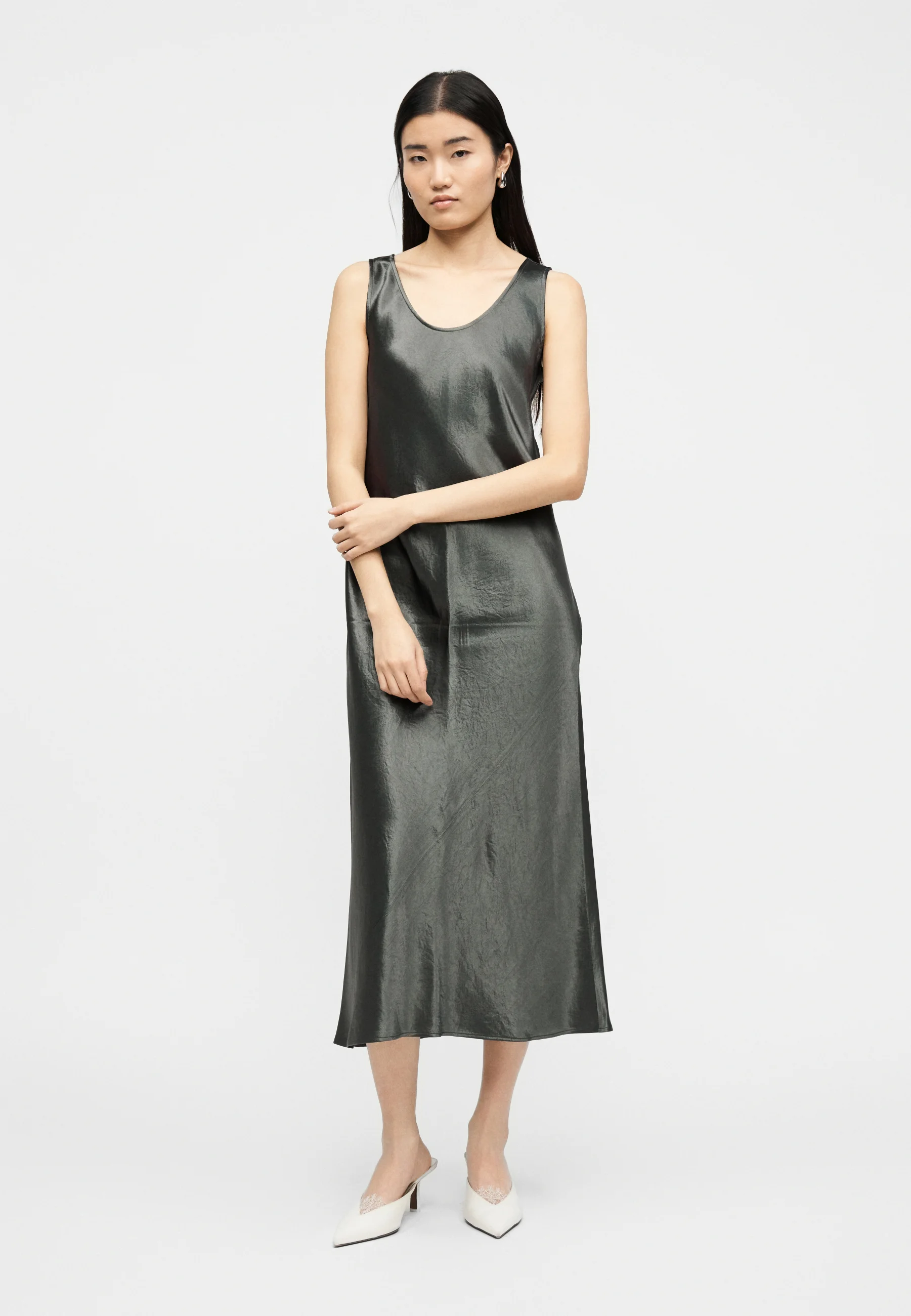 Gray Acetate Evening Gown