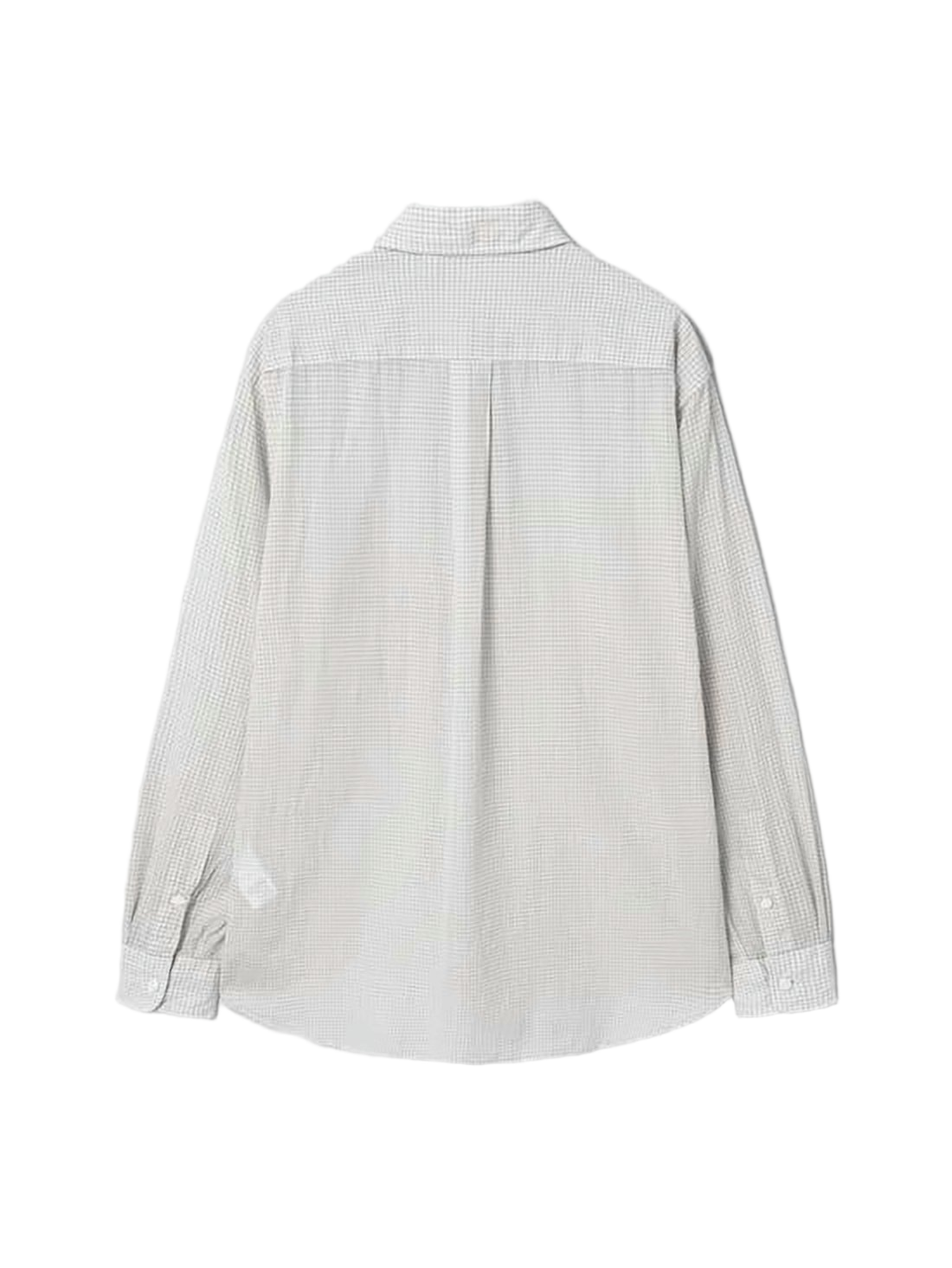 Long-Sleeve Subtle Checkered Shirt with Classic Collar