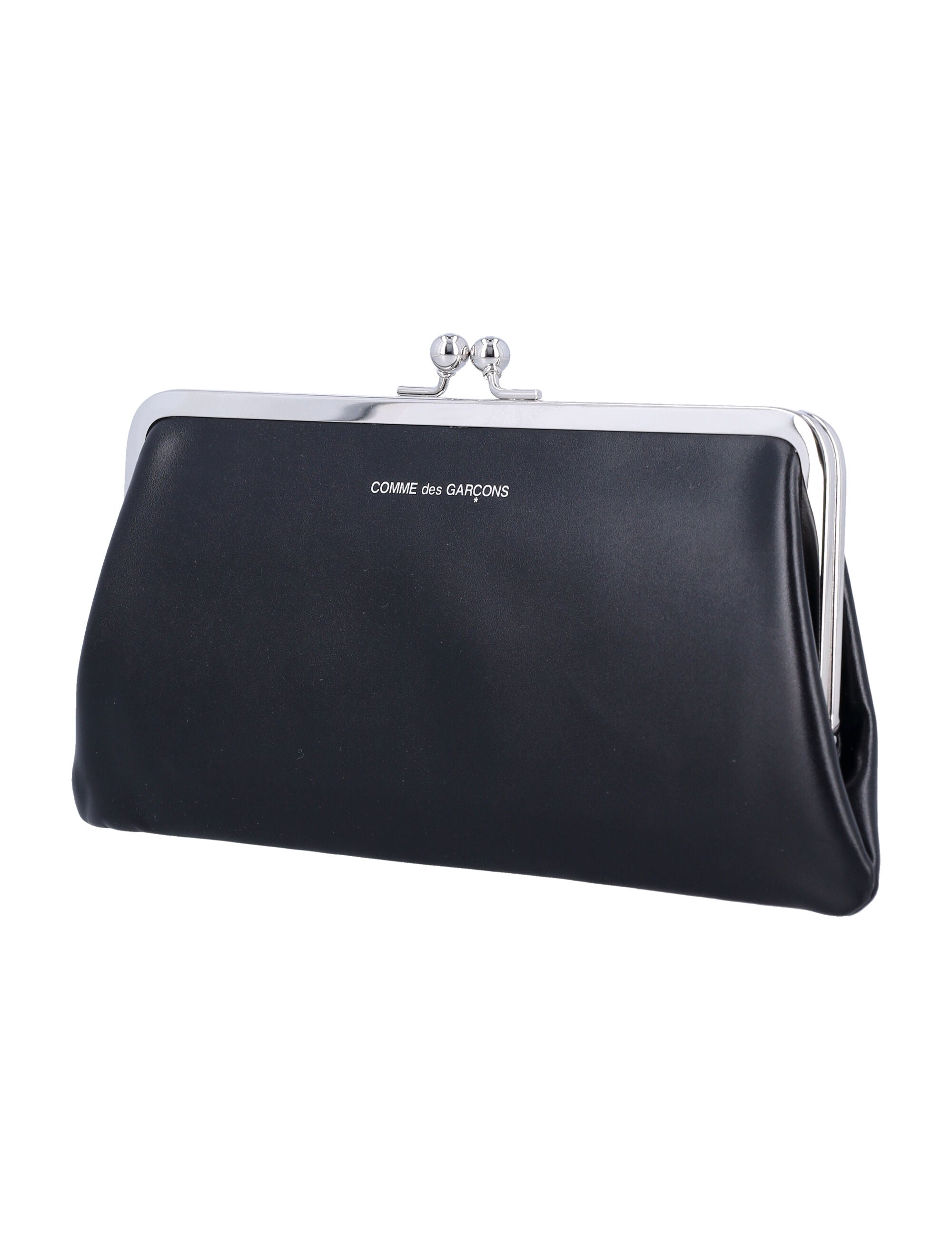 Kiss-Clasp Purse With Silver-Tone Hardware
