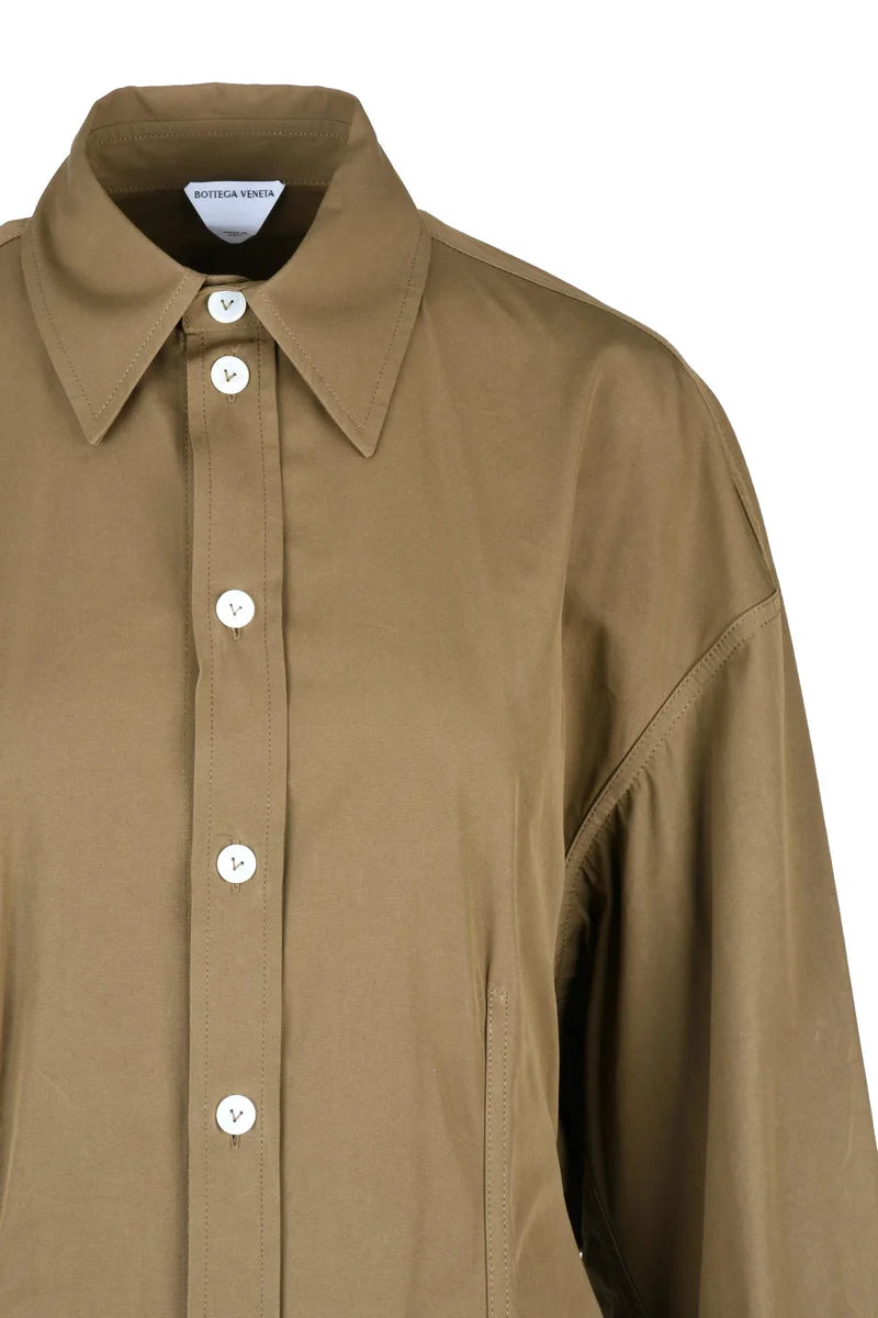 Chemise Dress Cotton/Viscose - Brown