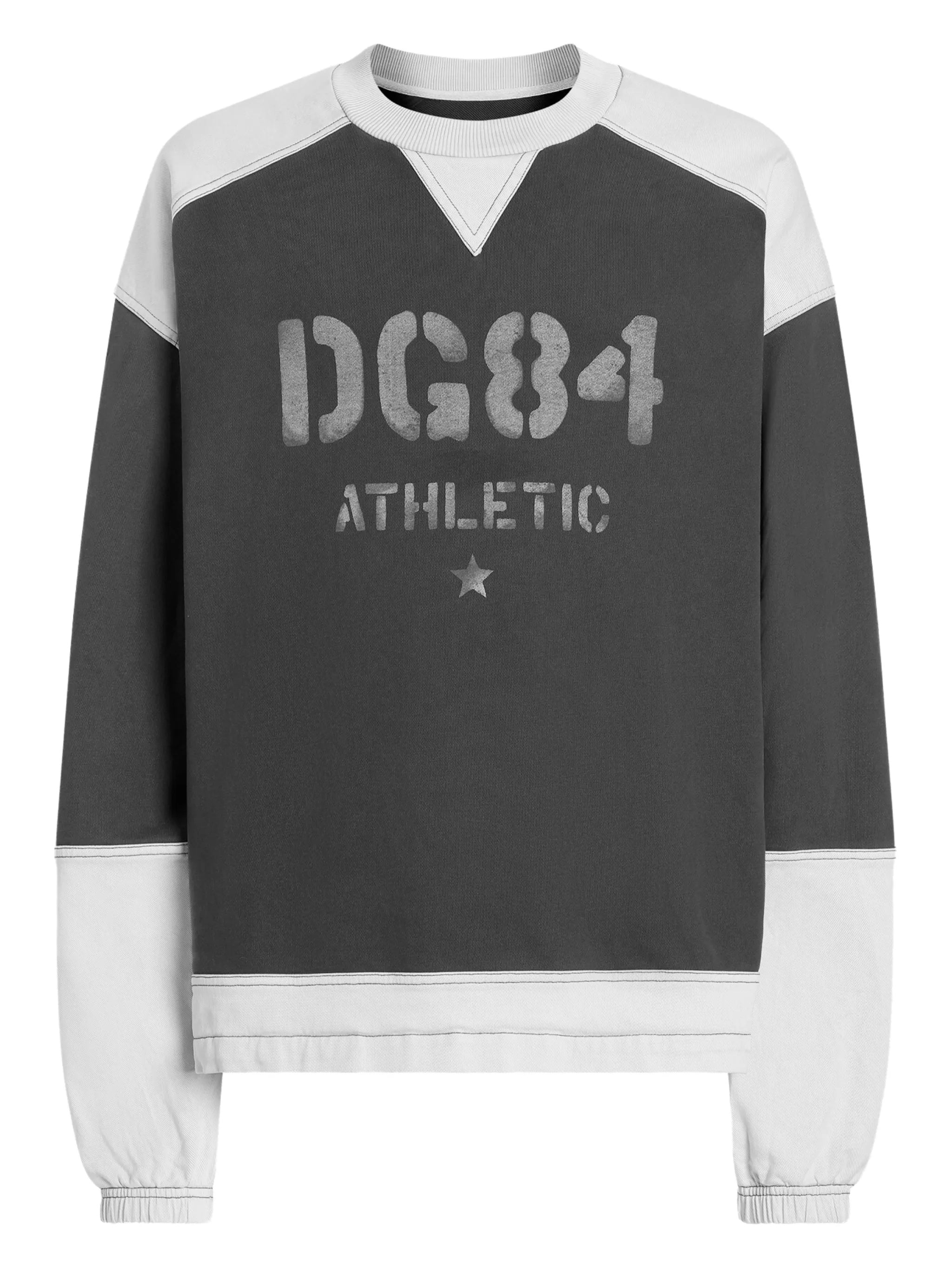 Two-Tone Grey DG84 Athletic Printed Sweatshirt