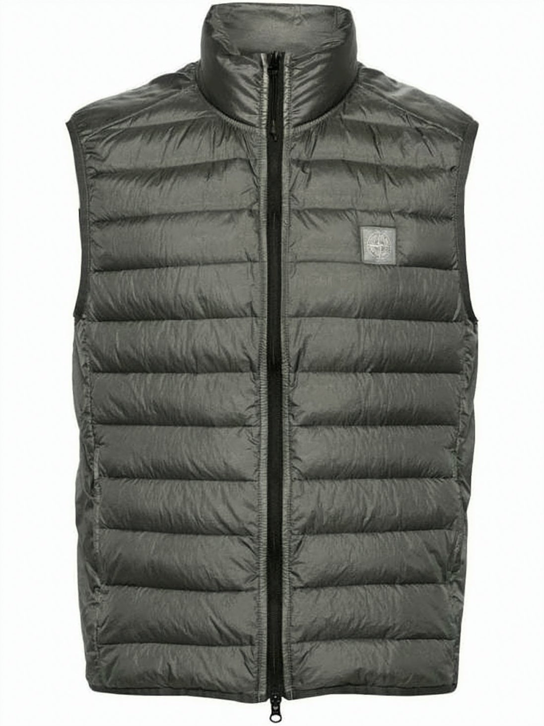 High-Collared Quilted Padded Vest
