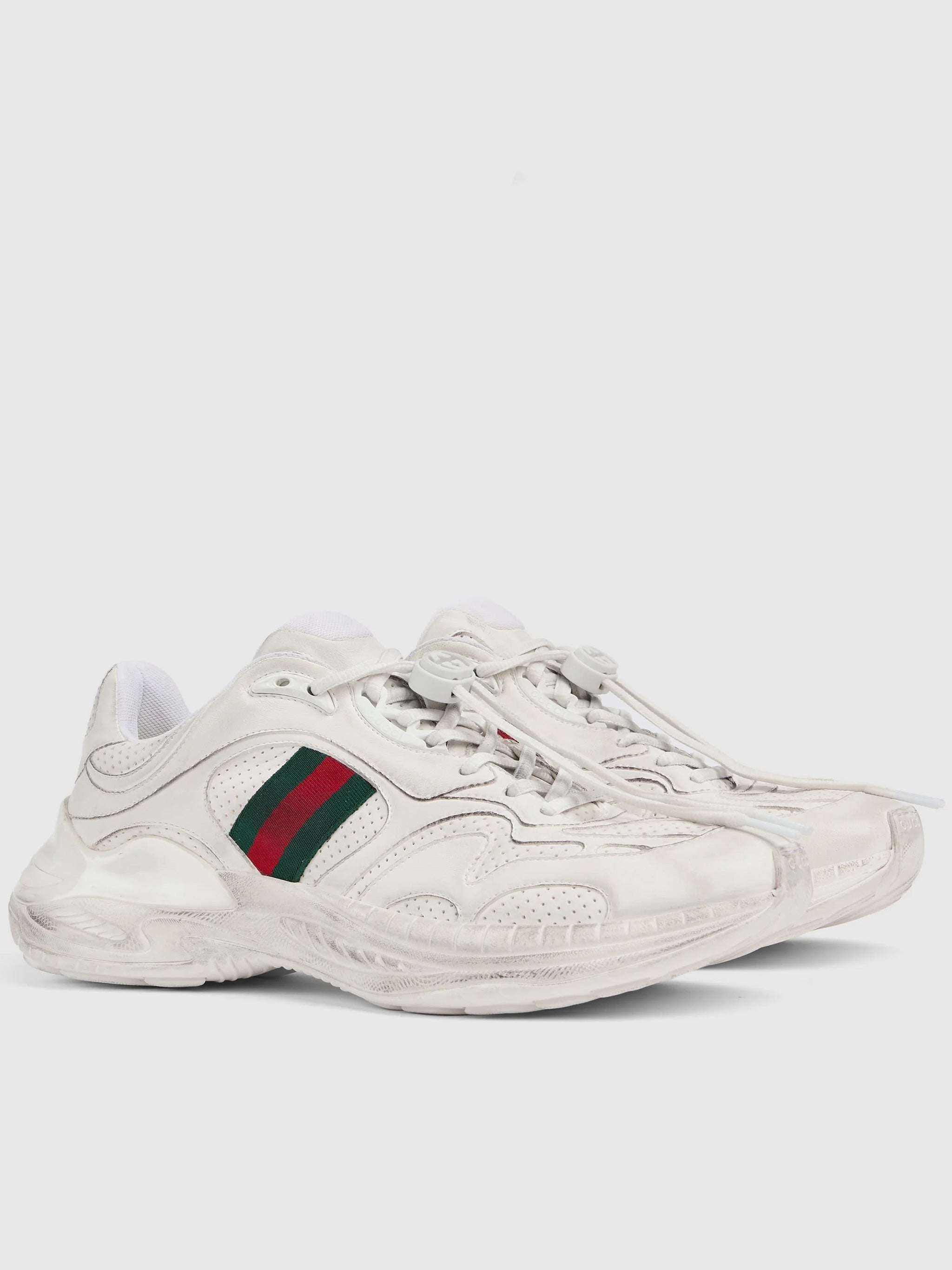 White 2.0 Chunky Sole Distressed Sneakers