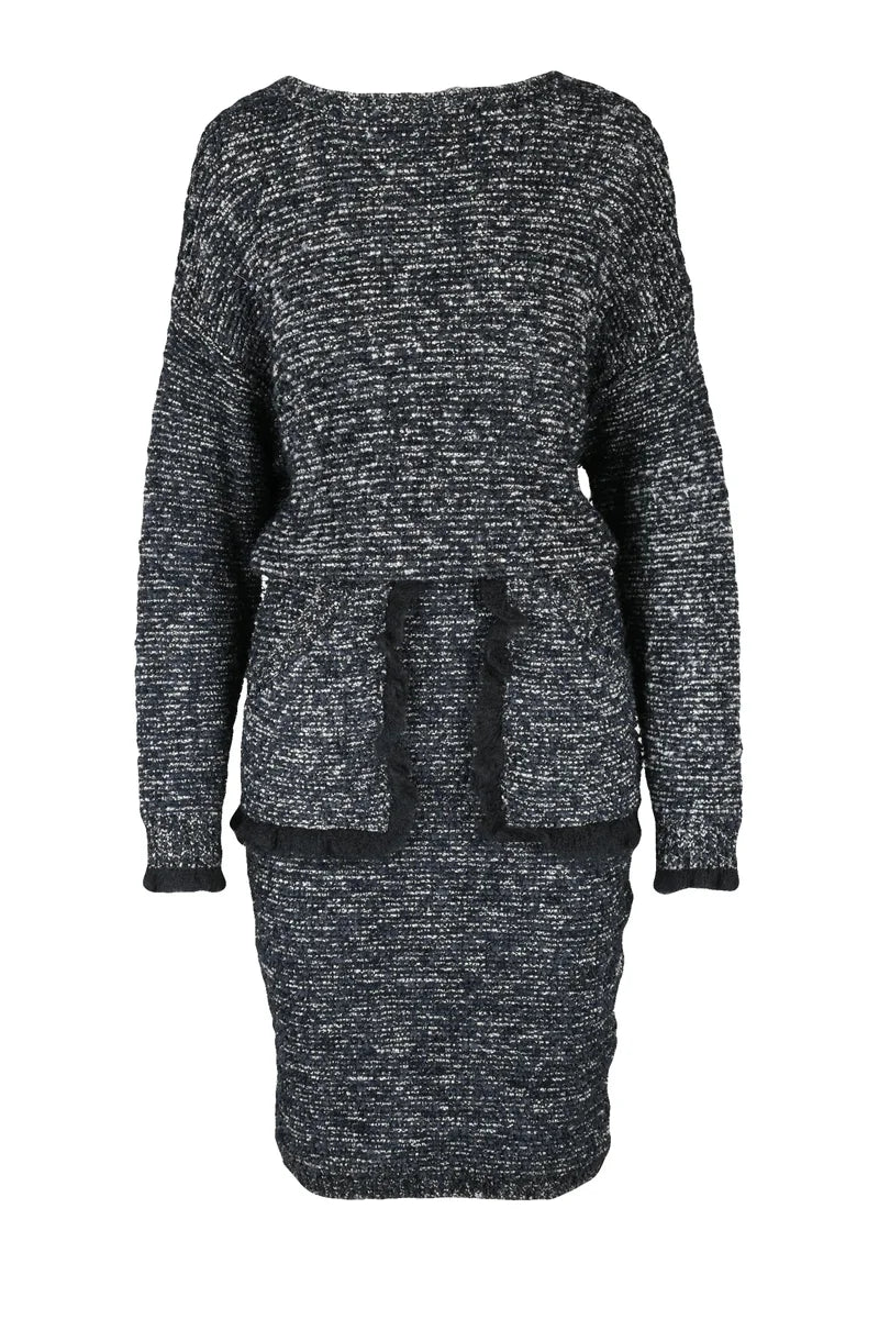 Bouclé Dress - Black