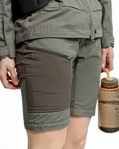 Utilitarian Straight Pants With Two-Tone Design