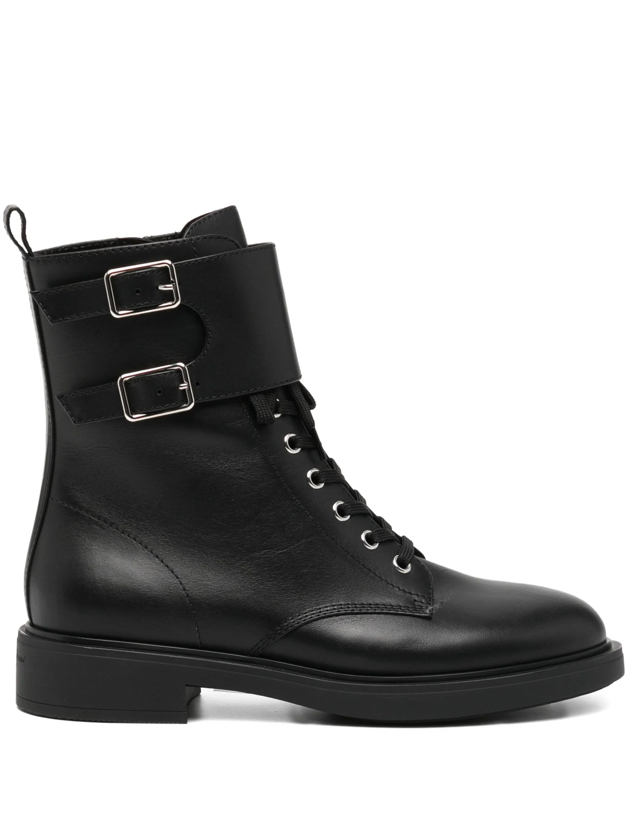 Ripley Black Calf Leather Buckle Boots