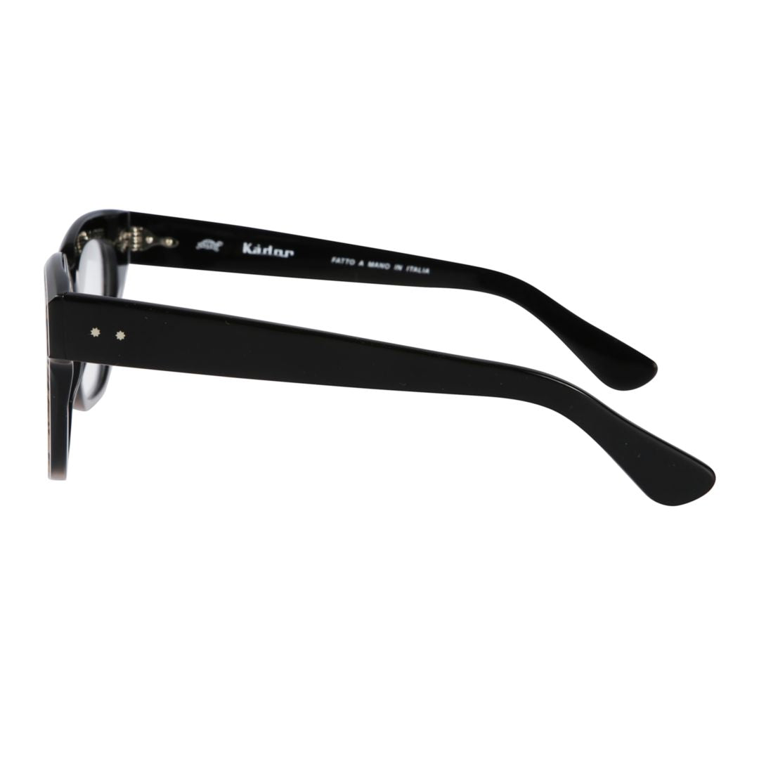 Rombo Leopard Print Rectangular Frame Sunglasses with Black Temples