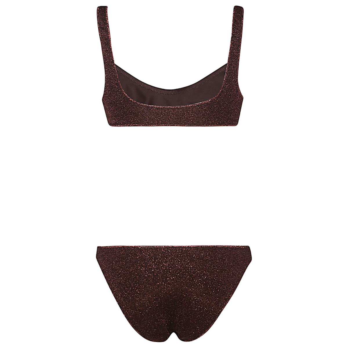 Scoop Neck Bikini Set in Rich Brown