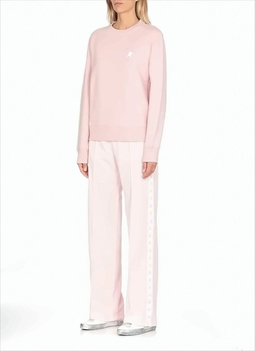 Relaxed Fit Pink Track Pants with Star Motifs