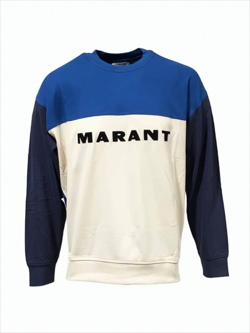 Color-Block Long-Sleeve T-Shirt with Bold Lettering