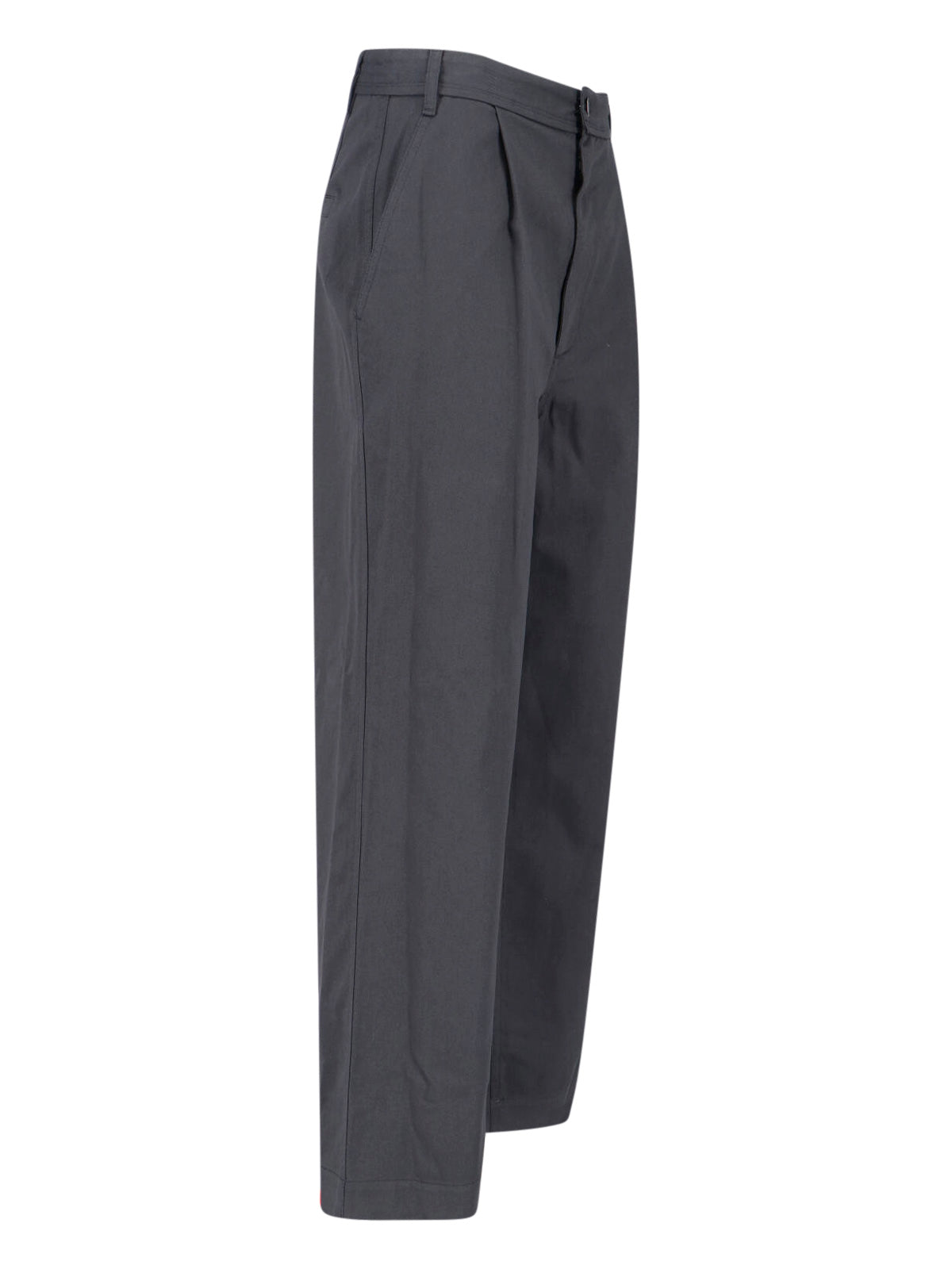 Grey Mid-Rise Tailored Pants