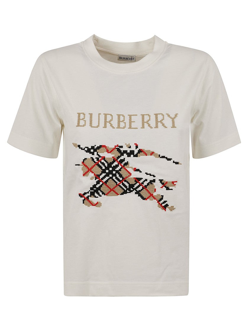Check Motif T-Shirt With Logo Lettering