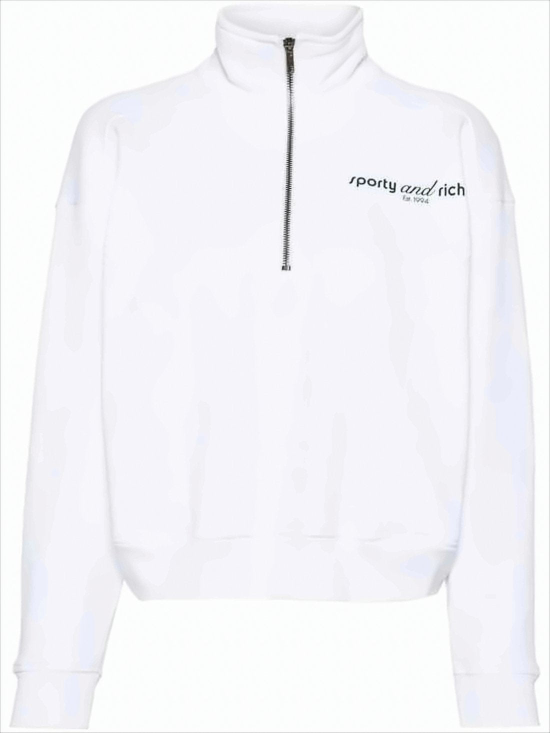 Half-Zip Long Sleeve Pullover with Ribbed Details