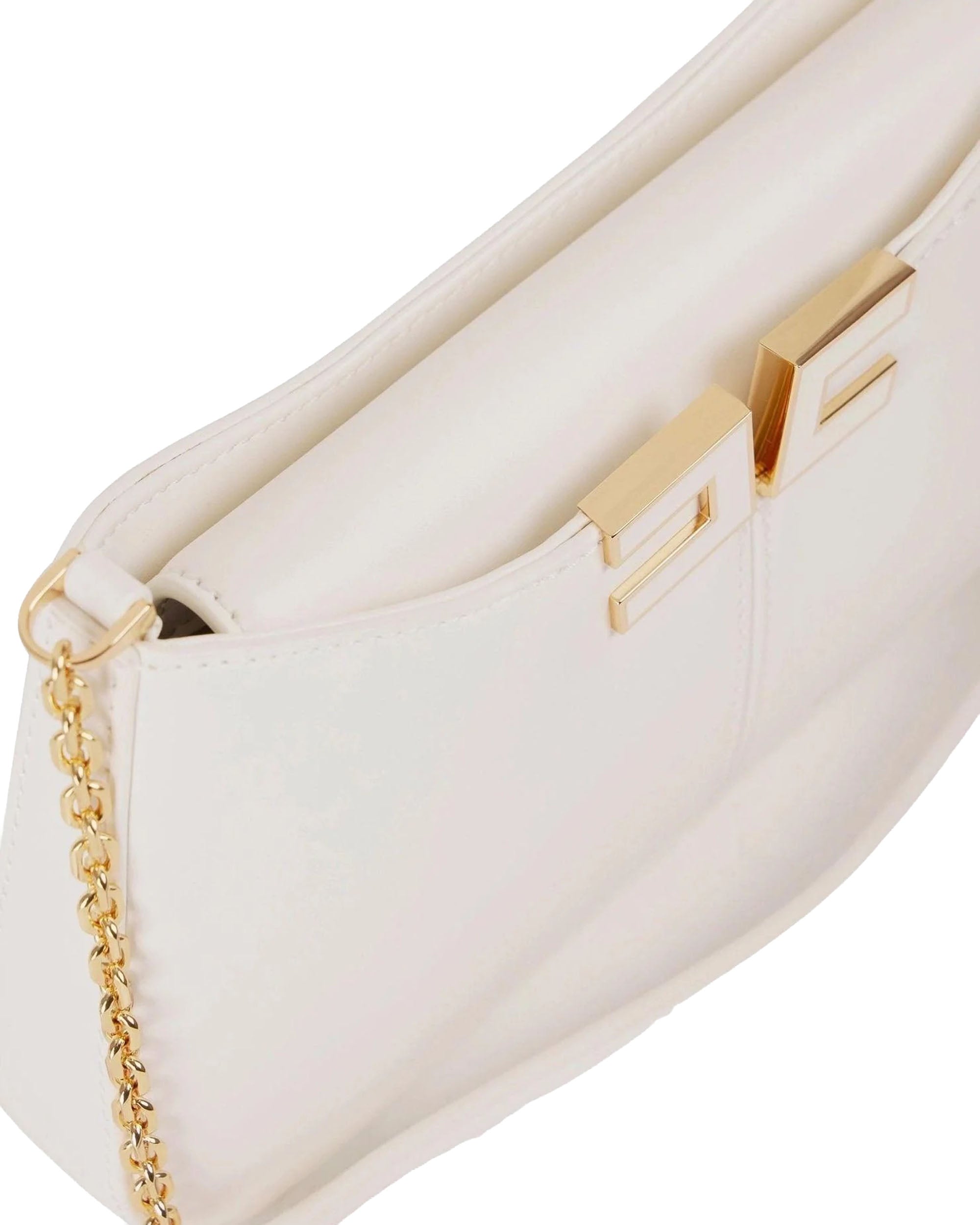V-Cut Shoulder Bag With Gold Logo Detail
