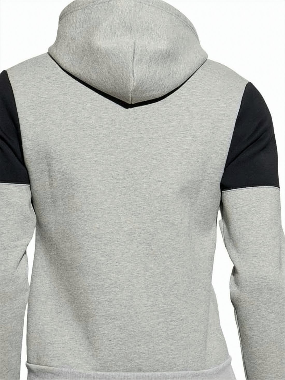 Color-Blocked Hooded Sweatshirt with Zip-Up Front