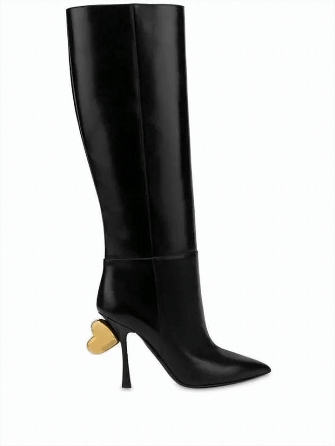Knee-High Boots With Gold Heart Accent