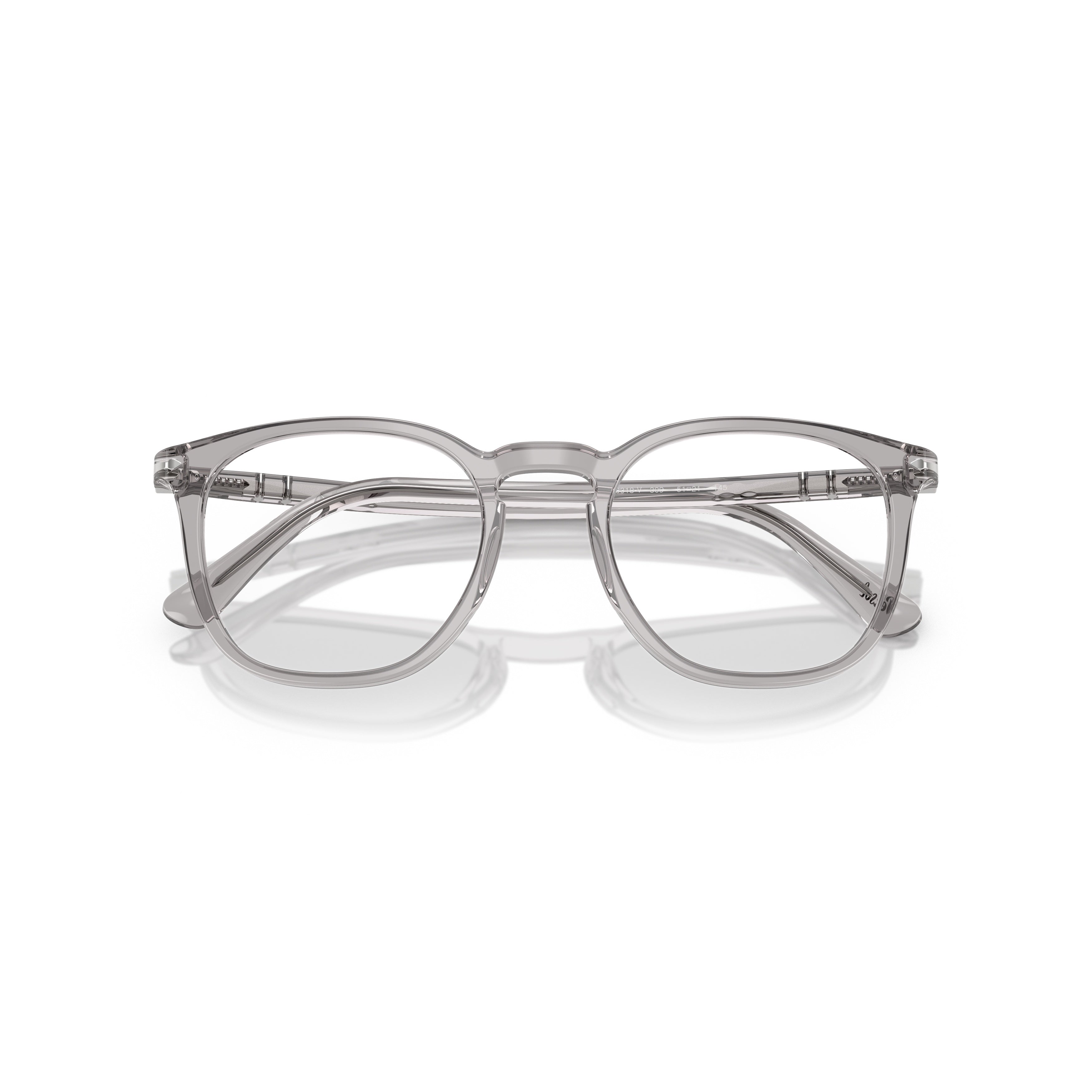 0po3318v Translucent Grey Acetate Eyeglasses with Keyhole Bridge