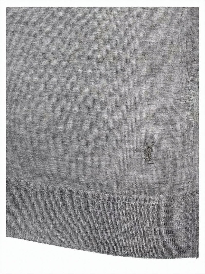 Refined Grey Wool Turtleneck Sweater by Saint Laurent