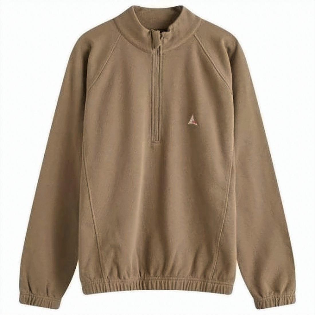 Half-Zip Long-Sleeve Pullover With High Collar And Embroidered Logo