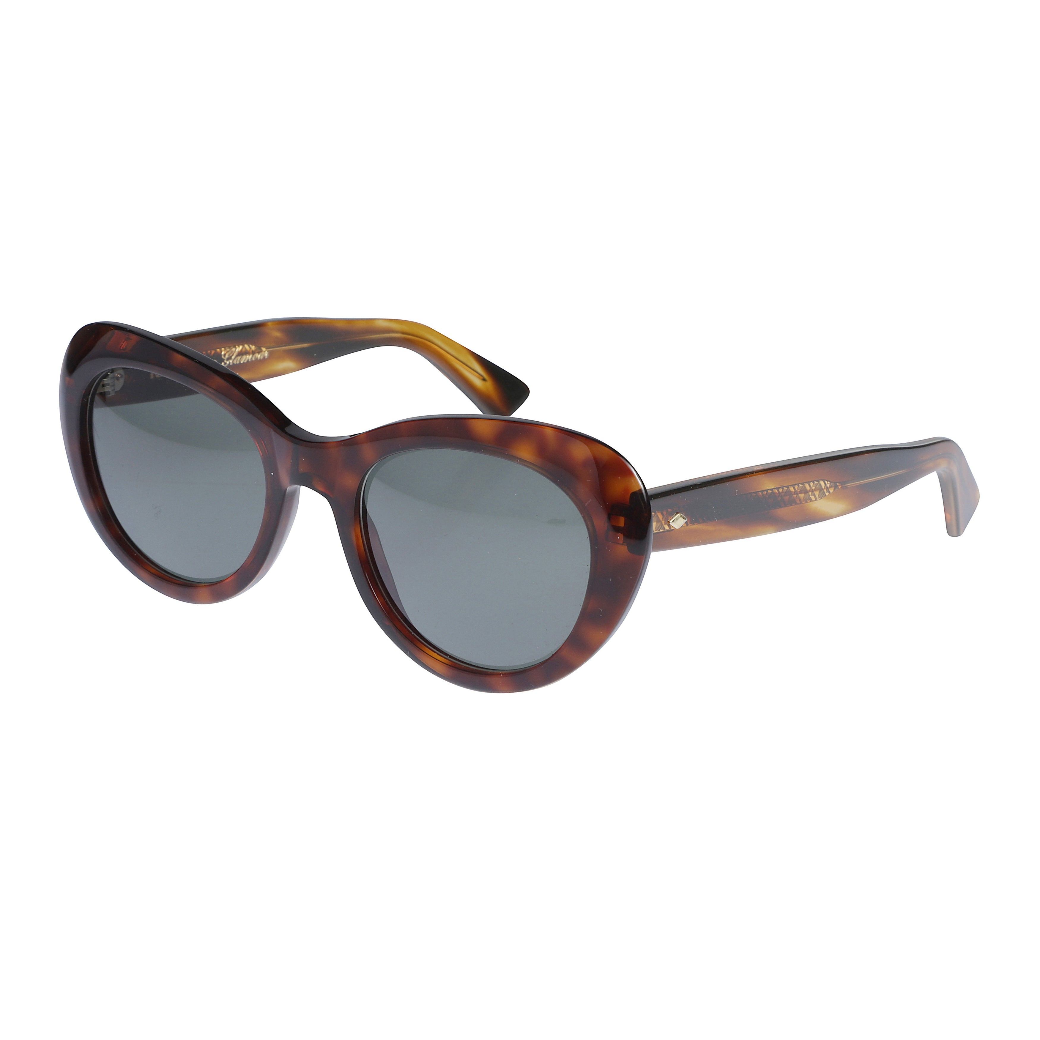 Capri New-S Rounded Cat-eye Tortoiseshell Sunglasses with Slender Arms