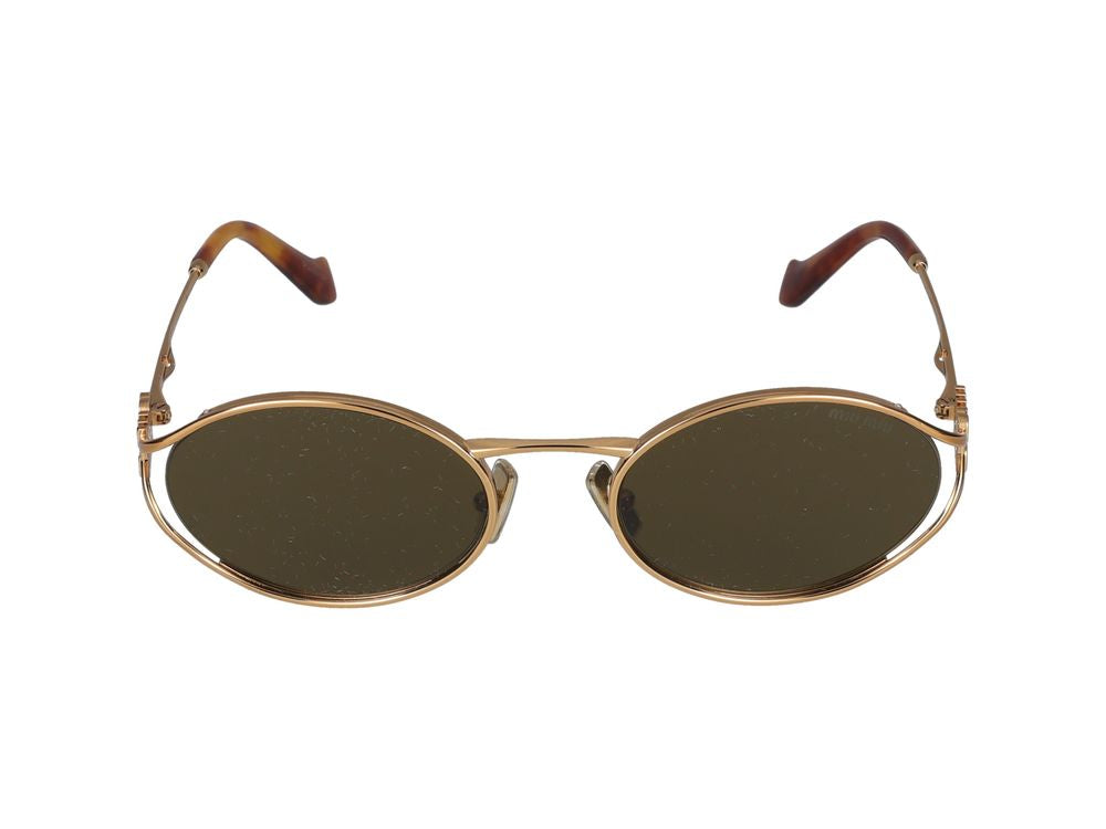 Round Metal Frame Sunglasses with Gold Finish