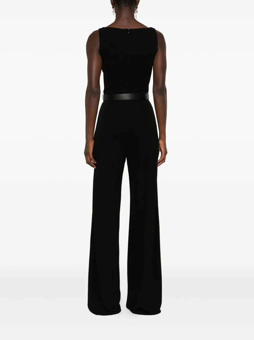 Sleek Sleeveless Jumpsuit With Draped Neckline
