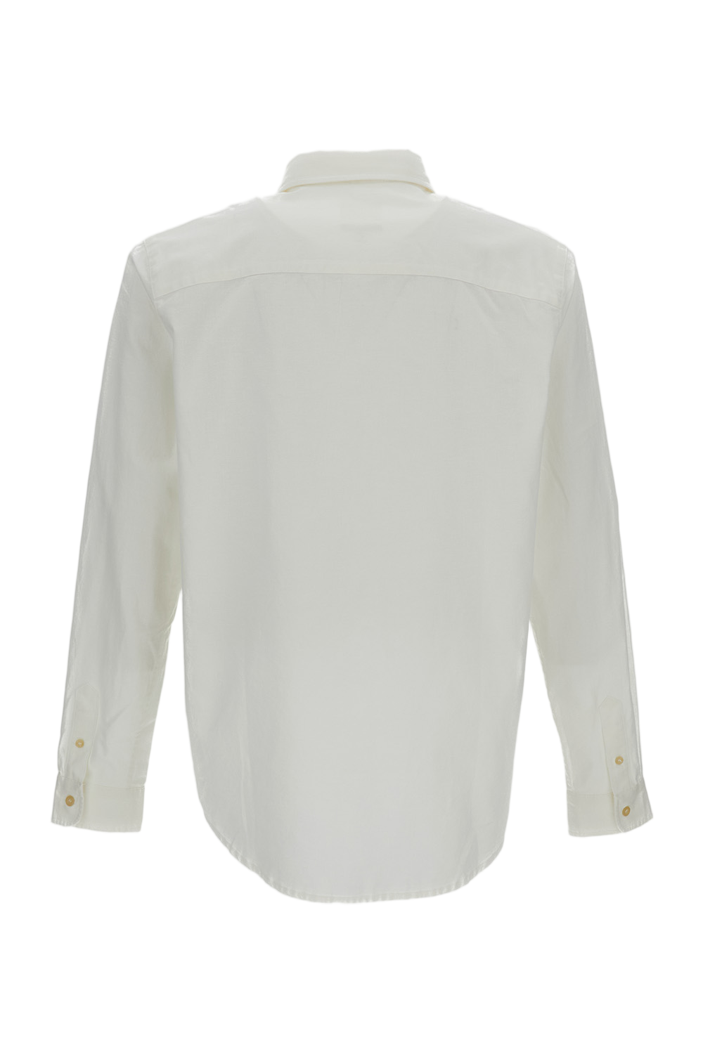 Cotton-Linen Blend Shirt with Pointed Collar