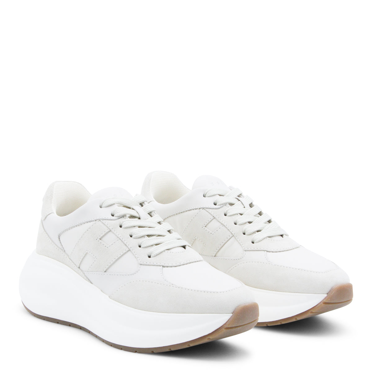 Sole White Sneakers With Soft Suede