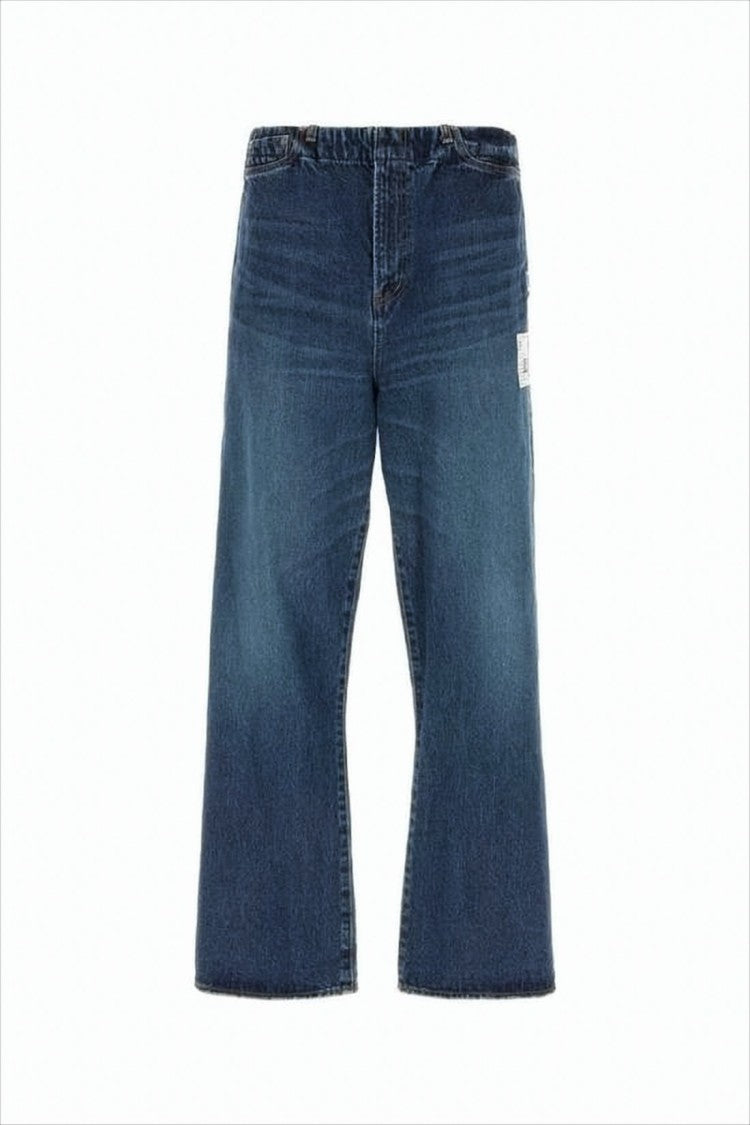 Relaxed Fit Denim Pants With Unique Patch Pockets