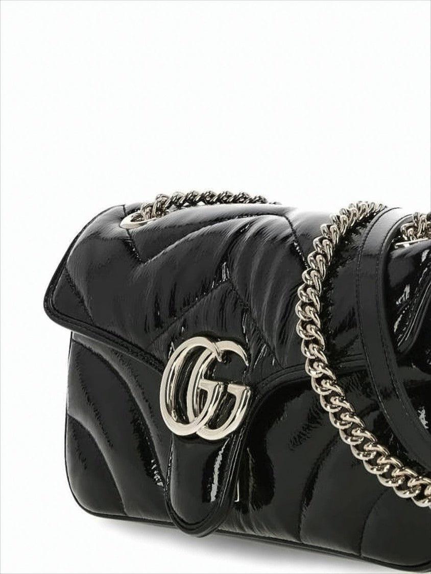 Quilted Patent Leather Shoulder Bag