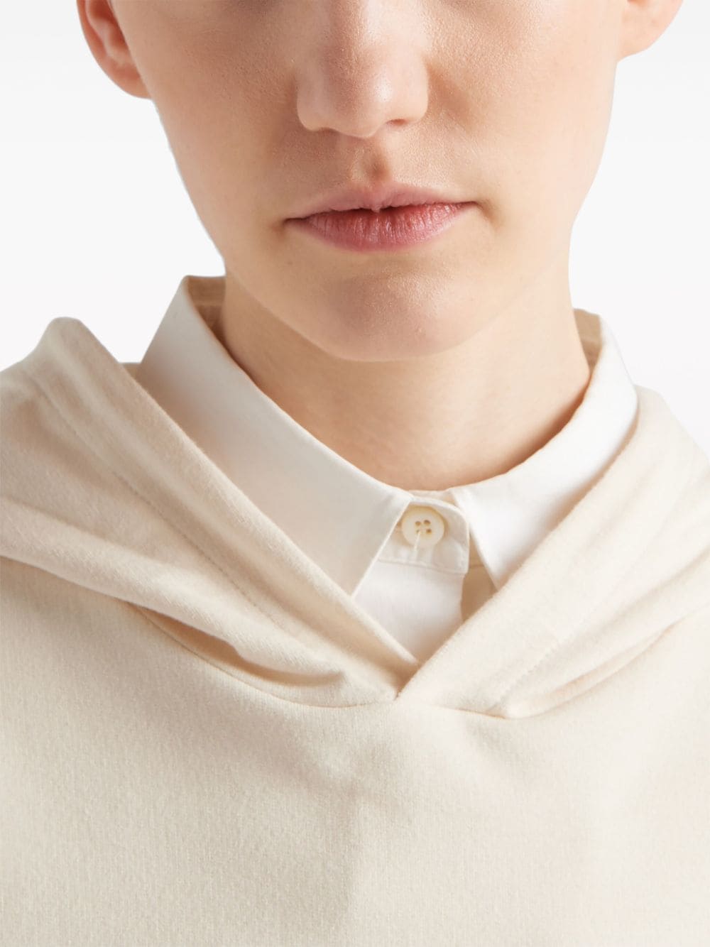 Organic Cotton Hoodie With Boat Neck